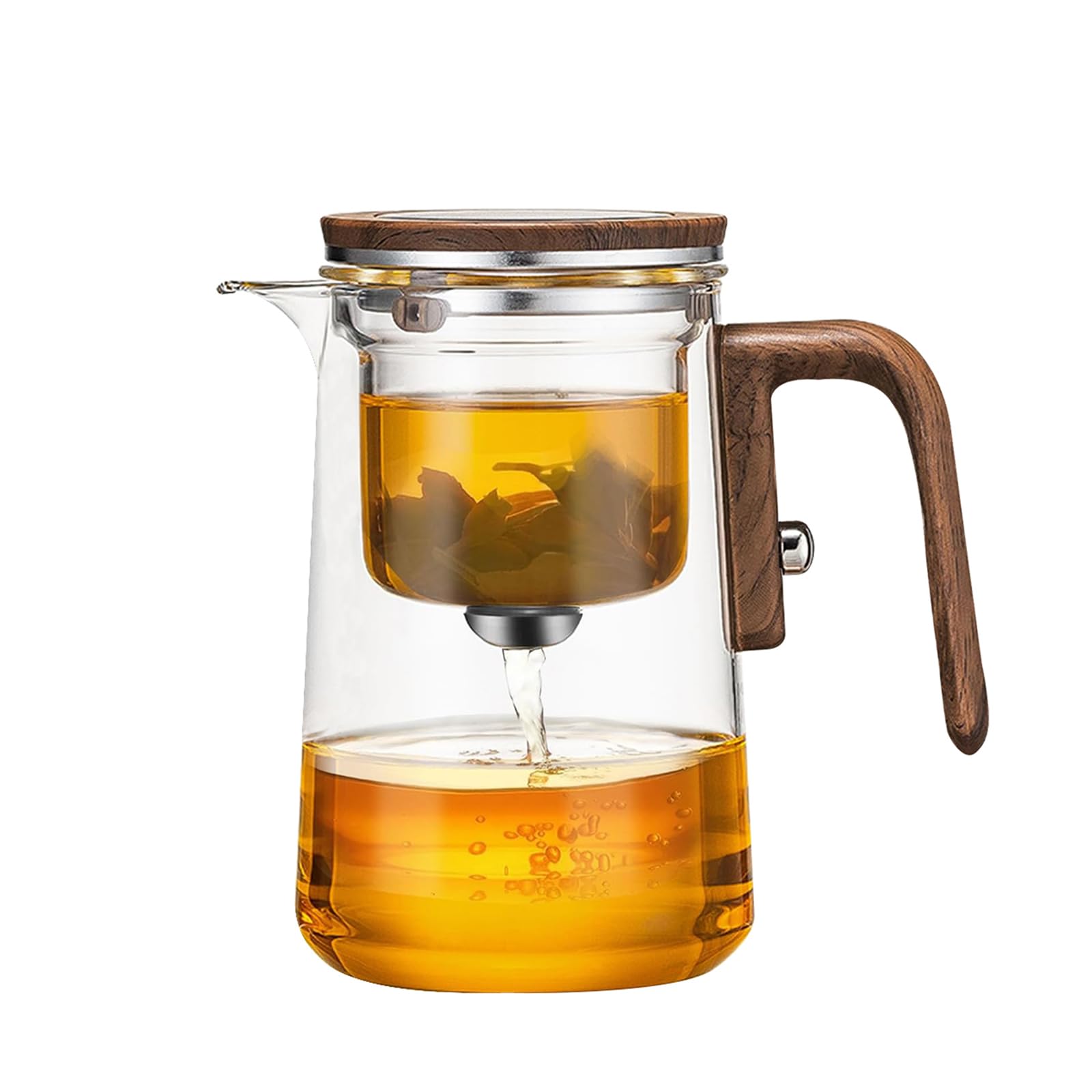 TeSabMi Magnetic Glass Teapot with Infuser for Loose Leaf Tea, 27 oz