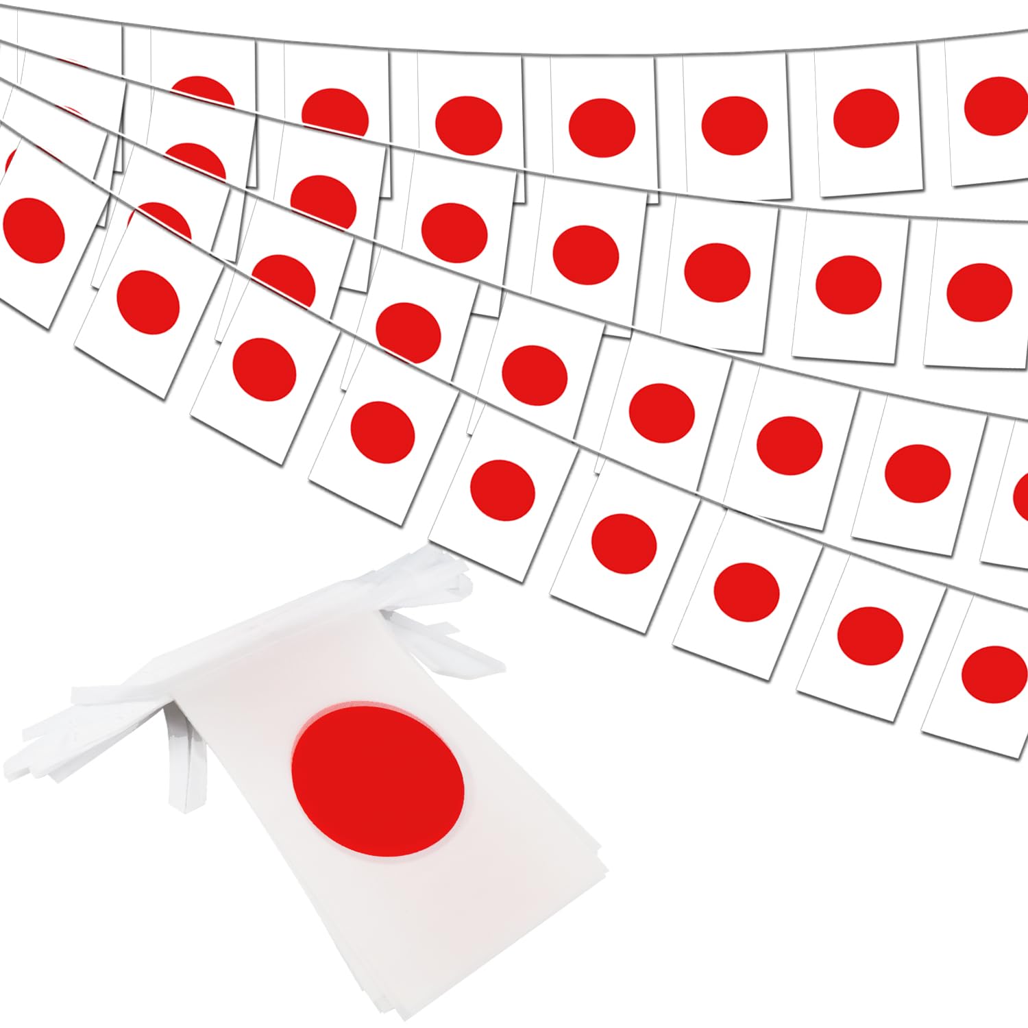 Japan String Flag Pennant Banner - 38 Flags, 42 Feet Small Mini Japanese Flags Bunting Banner For Country Decoration, School, Pa