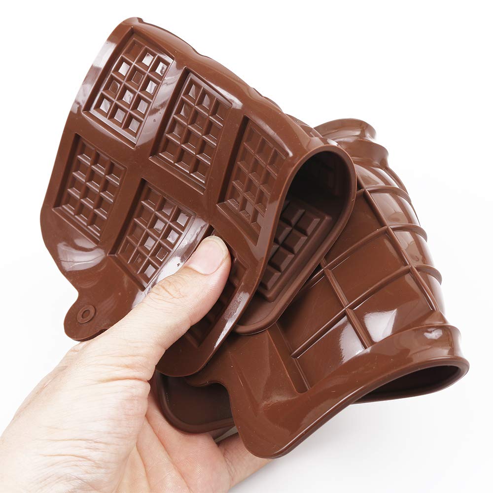 Cozihom Food Grade Silicone Break-Apart Chocolate Molds, Chocolate Bar Mold, Engery Bar, Cocao Bar, Candy Protein Mold, 5 Pcs