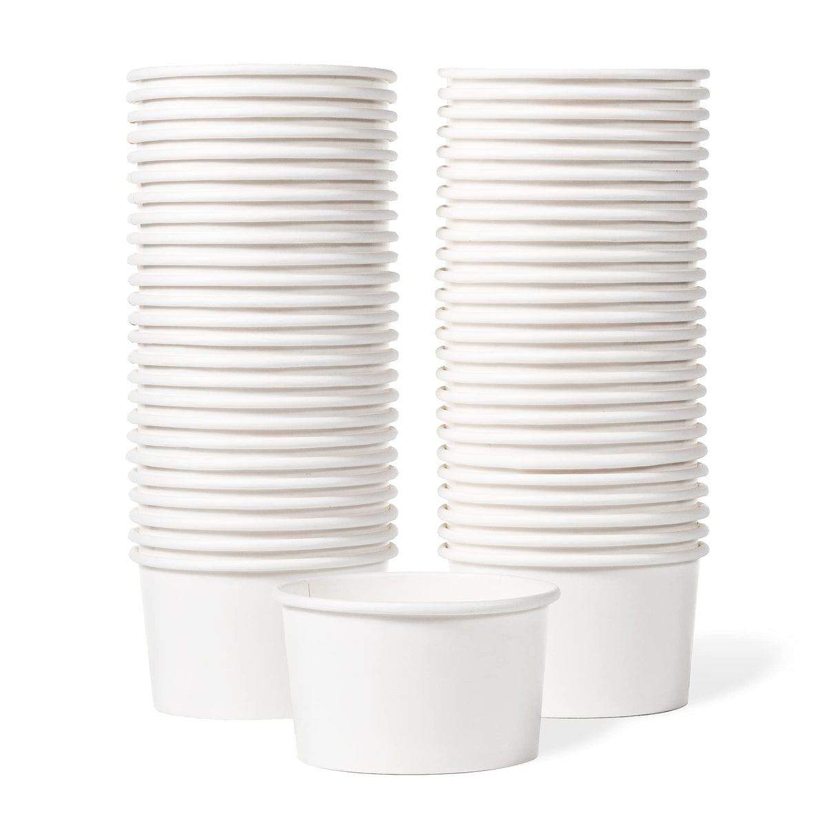 Matican Paper Ice Cream Cups - 50-Count 5.5-Oz Disposable Dessert Bowls For Hot Or Cold Food, 5.5-Ounce Party Supplies Treat Cup