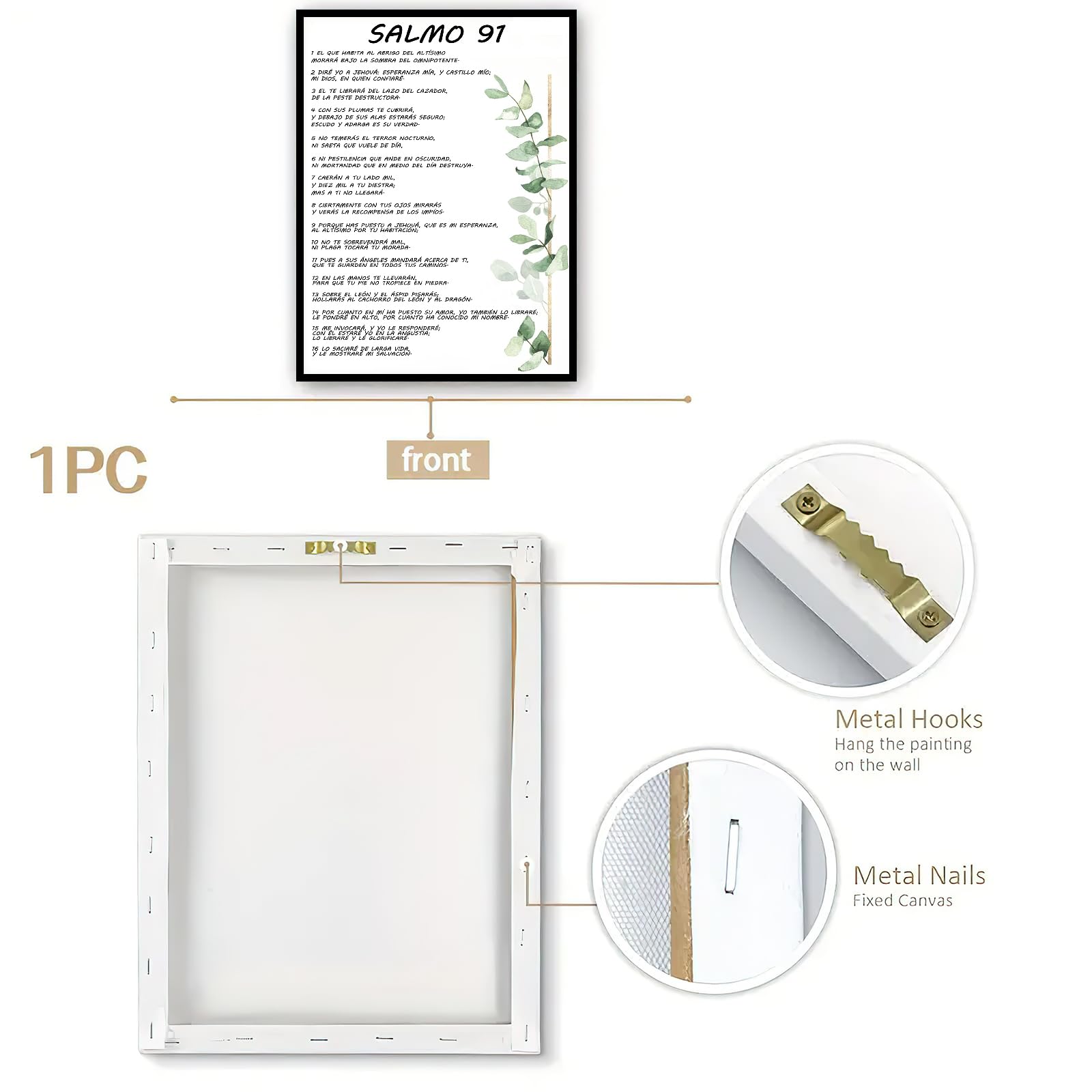 Salmo 91 En Espaol Para Pared Bible Verse Wall Art Scripture Framed Biblical Psalm 91 Canvas Painting Christian Prayer Room Offi