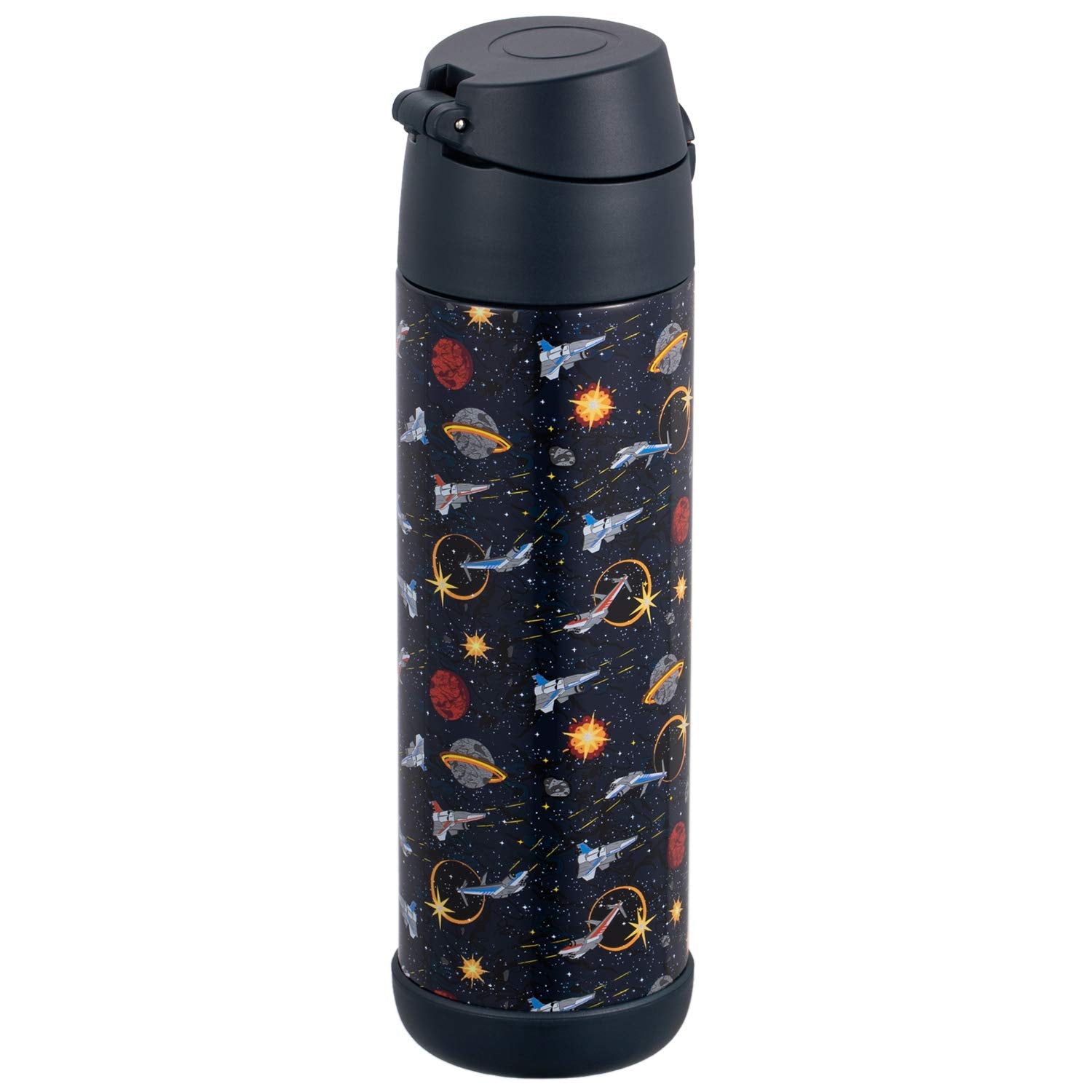 Snug Kids Water Bottle - Insulated Stainless Steel Thermos With Straw (Girls/Boys) - Space Wars, 17Oz