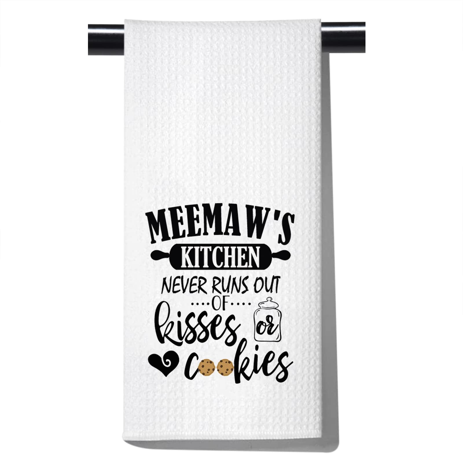 Pofull Meemaw Towel Memaw Birthday Kitchen Decor Meemaw'S Kitchen Never Runs Out Of Kisses And Cookies Dish Towel (Meemaw Towel)