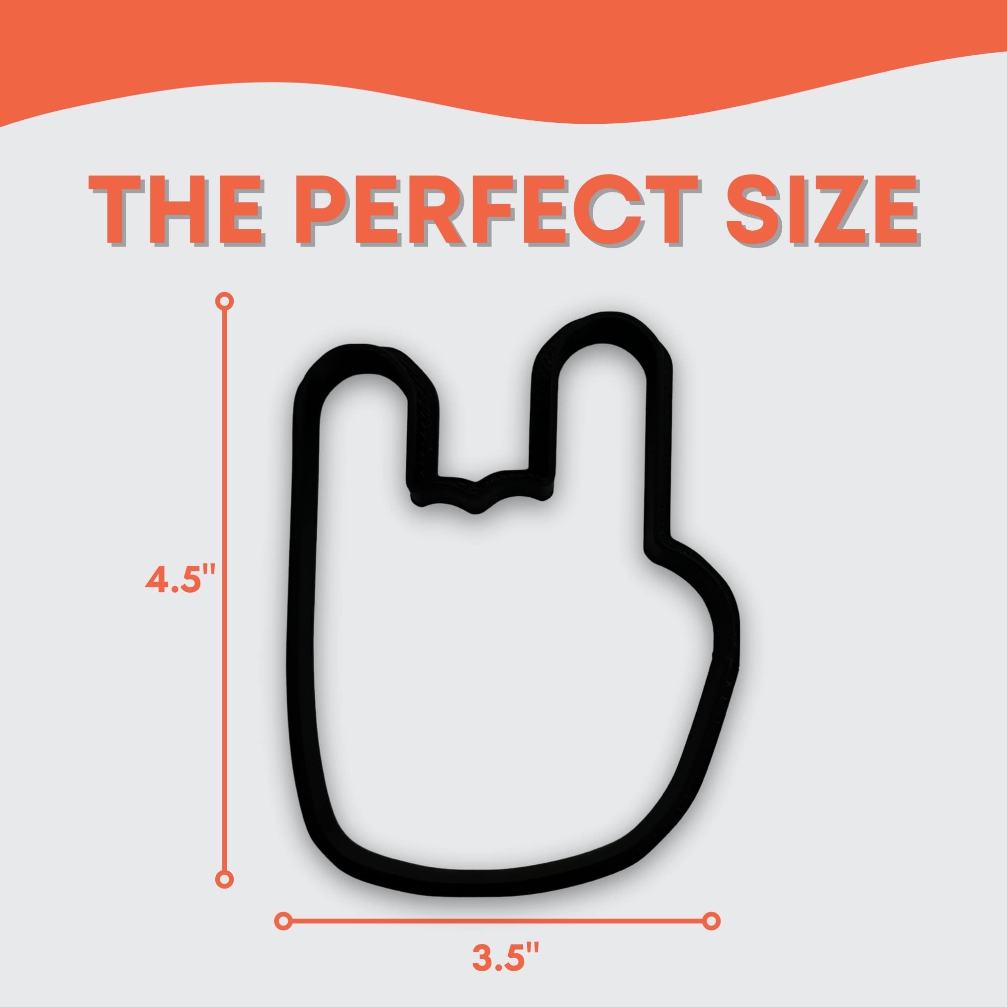 Rock On Fingers Cookie Cutter With Easy To Push Design (4 Inch)