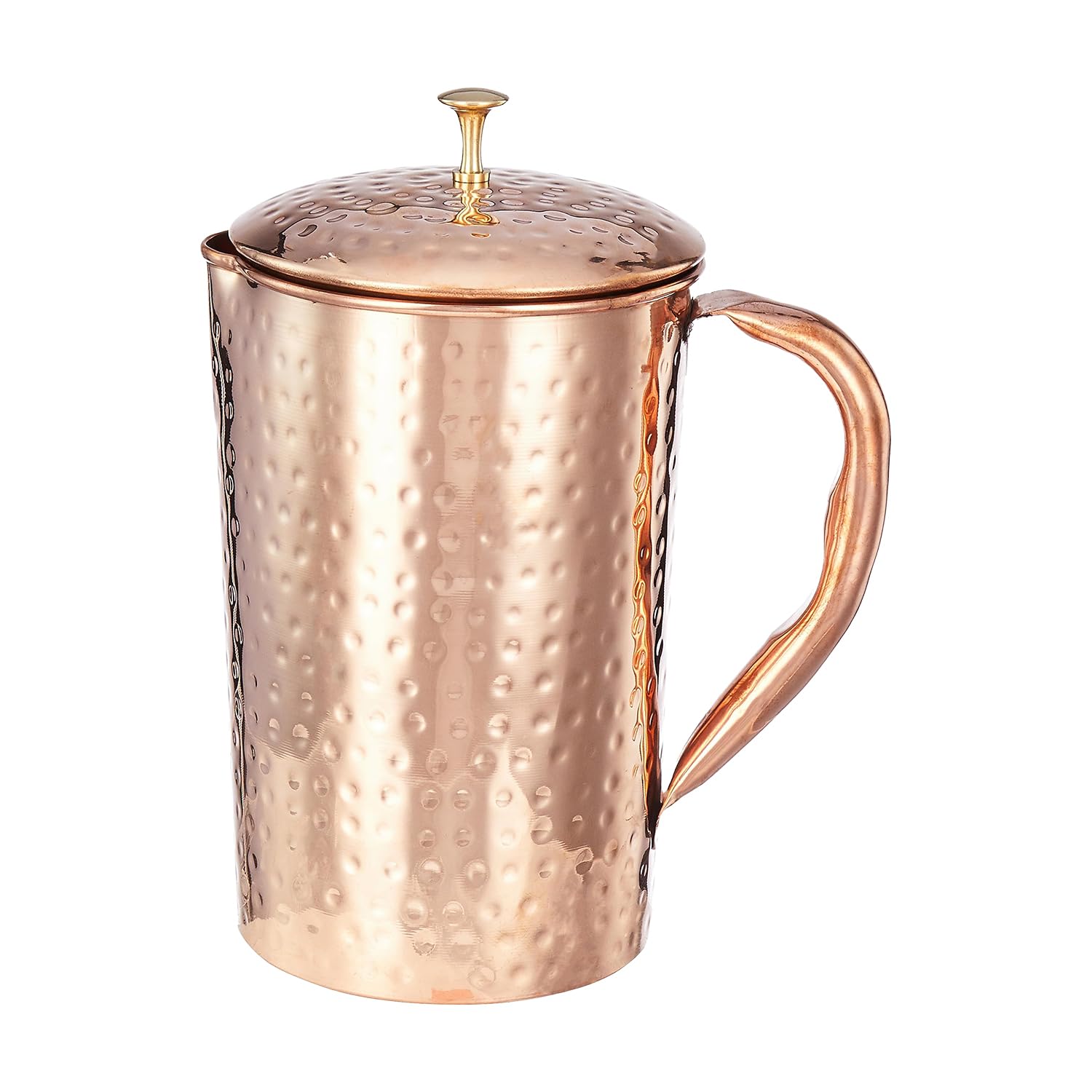 Amazon Brand - Solimo Hammered Copper Jug, 1350 Ml