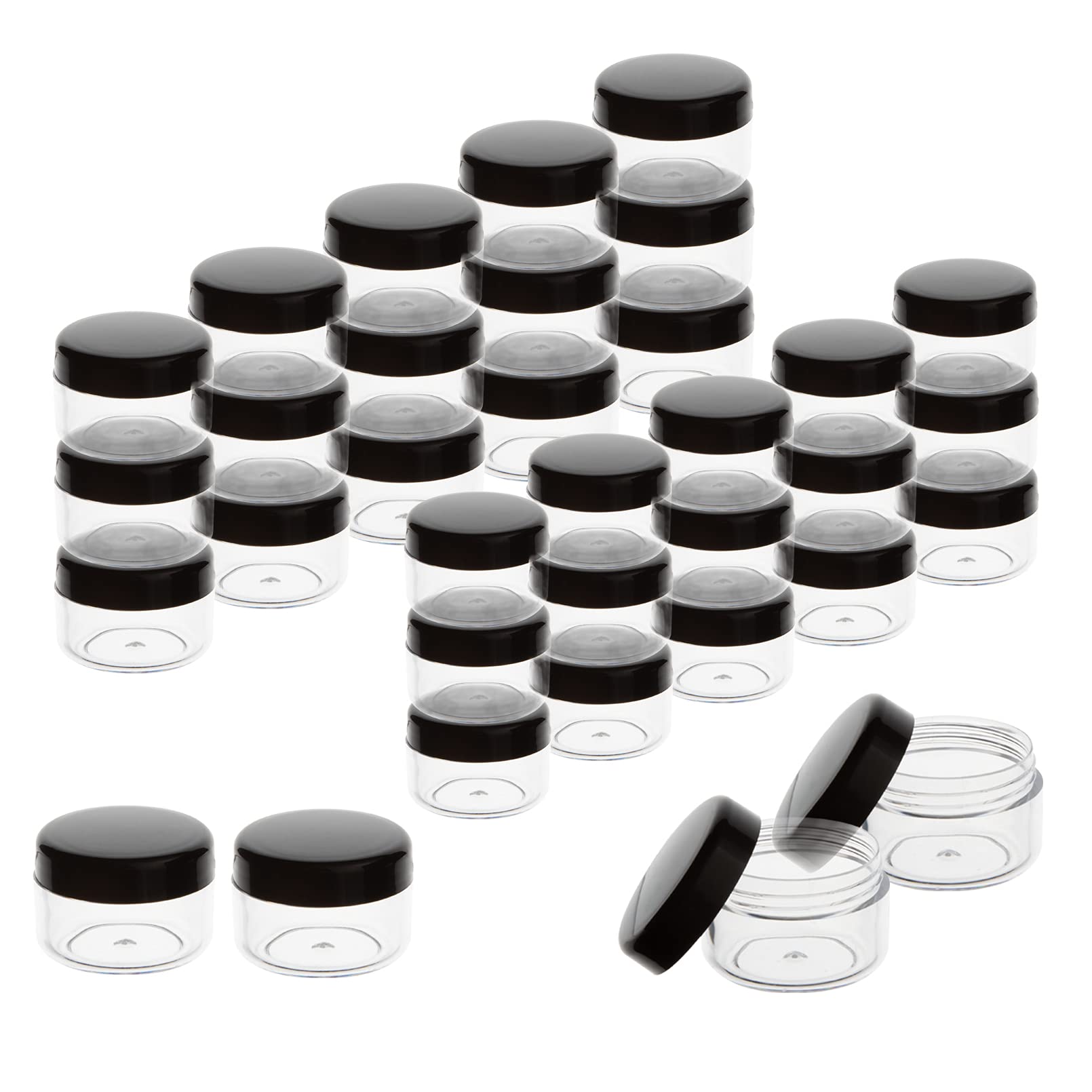 Zejia 20 Gram Plastic Cosmetic Jars With Lids, 20 Pieces Small Cosmetic Containers, Travel Size Sample Containers, Round Travel
