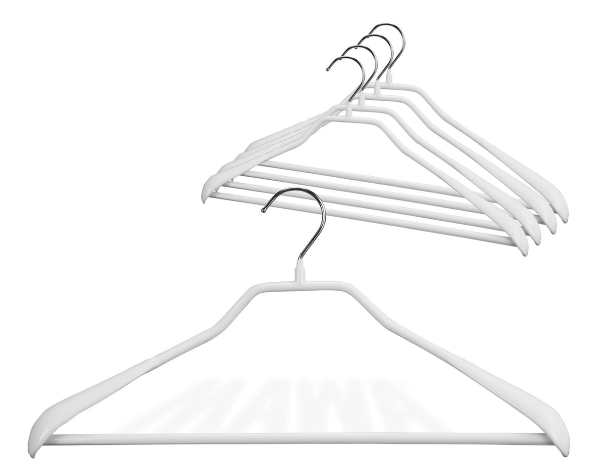 Mawa By Reston Lloyd Bodyform Series Non-Slip Space-Saving Clothes Hanger With Bar For Pants, 16 1/2'', Style 42/Ls, Set Of 5, W