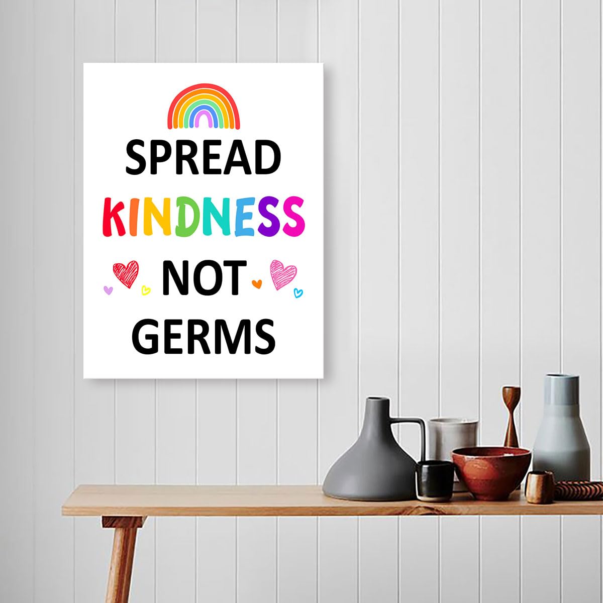Listngbo Mental Health Canvas Wall Art,Spread Kindness Not Germs Health Clinic Motivational Quote Painting Prints Poster Ready T