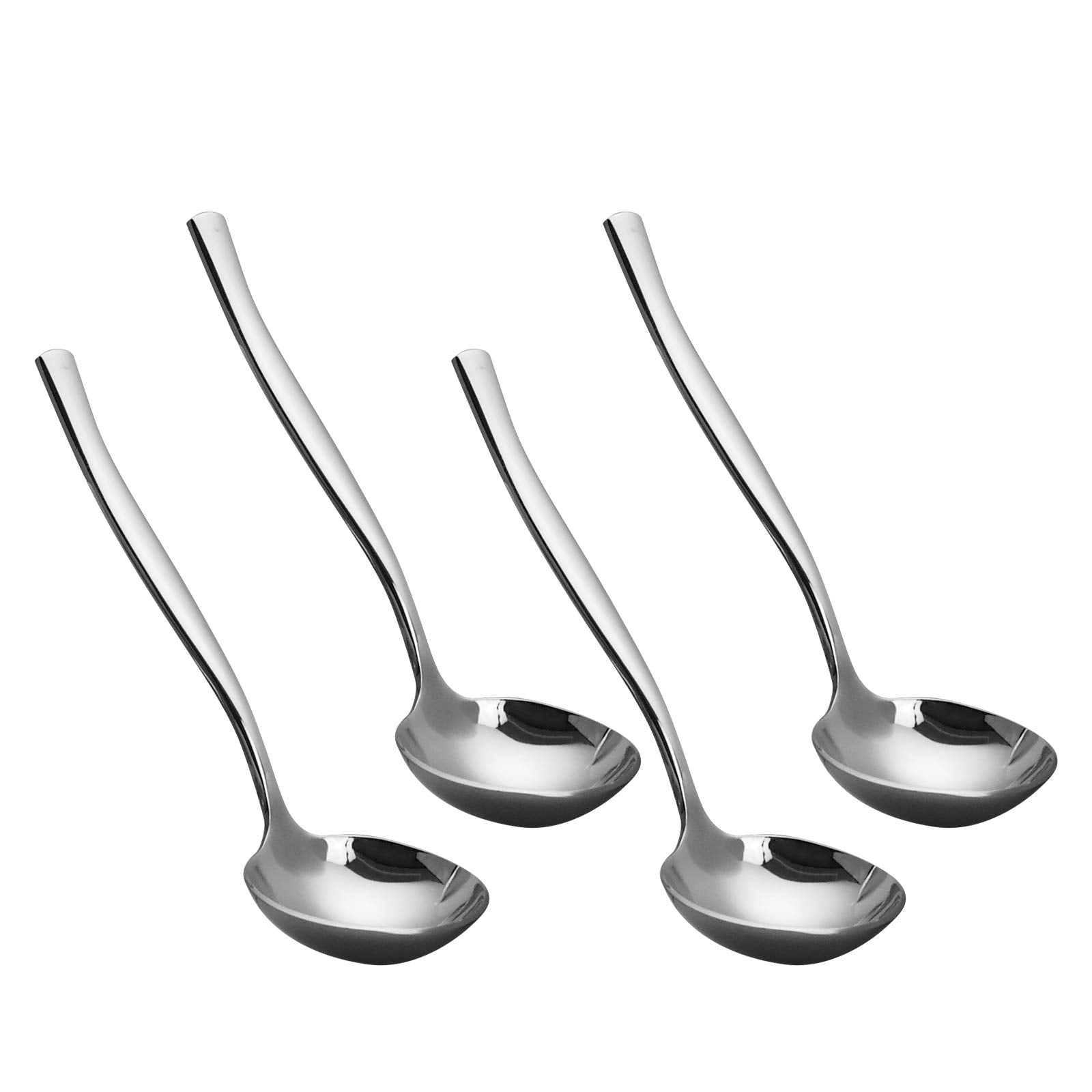 Teyyvn 4-Piece Kitchen Serving Gravy Ladles, Stainless Steel Sauce Ladle, Soup Ladle