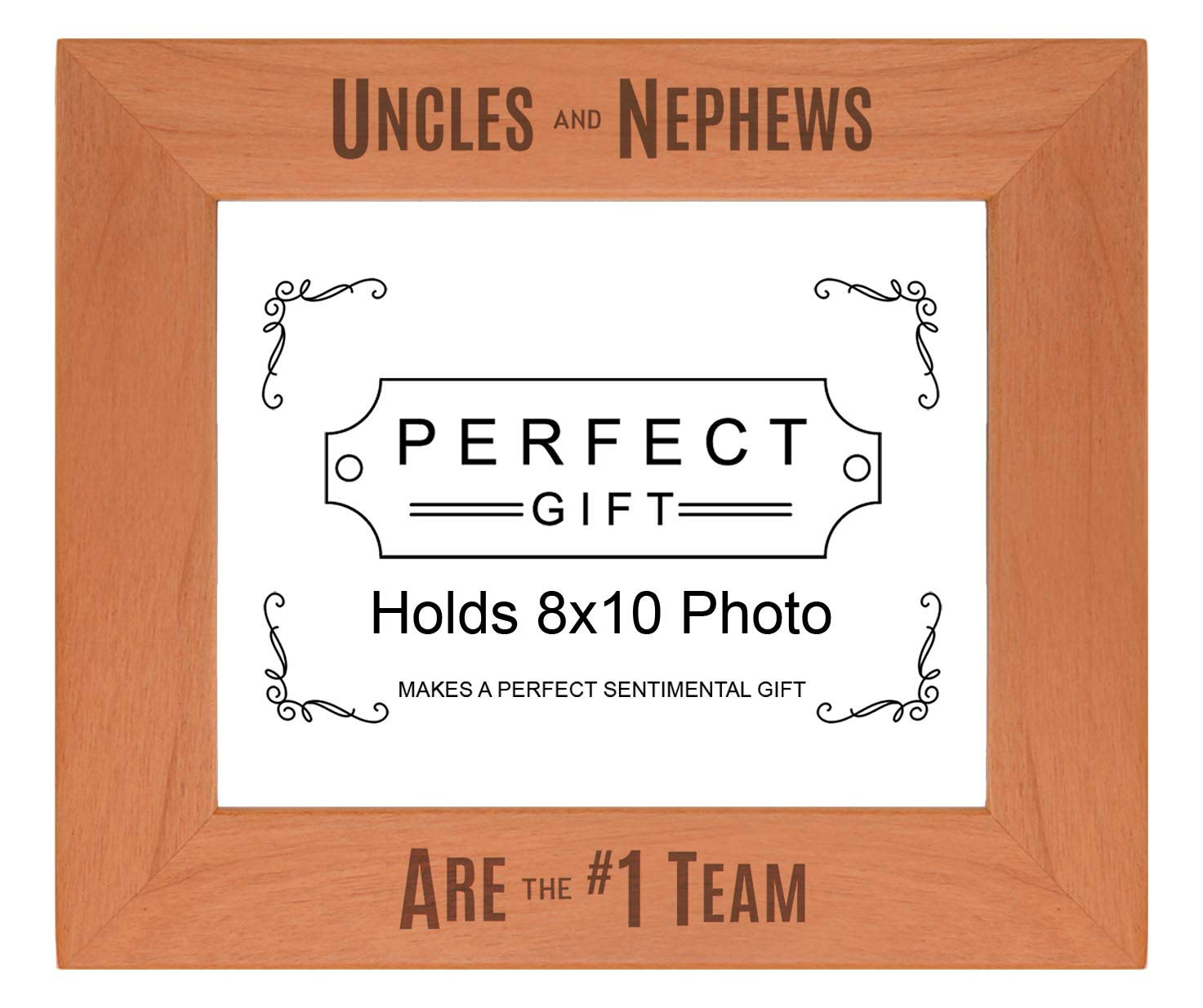 Sentimental Photo Frame Uncles And Nephews Are The #1 Team Wood Engraved 8x10 Landscape Picture Frame