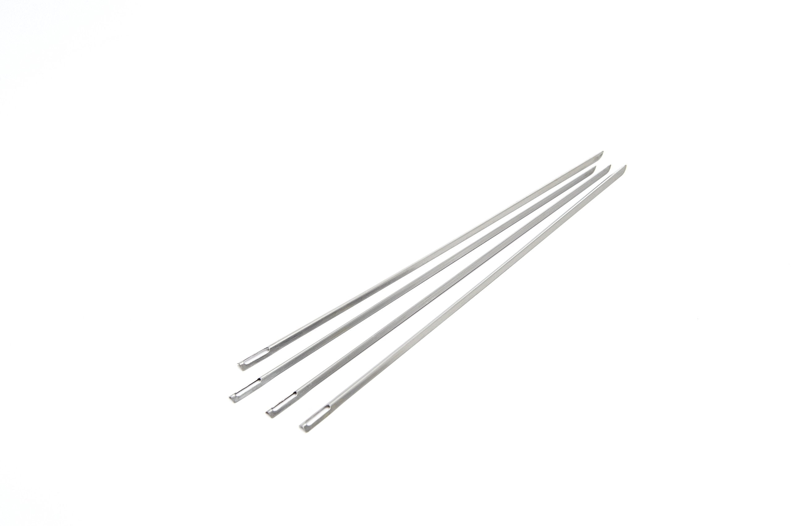 Grillpro 46074 Stainless Steel V-Shaped 15-Inch Grilling Skewers, 4-Pack