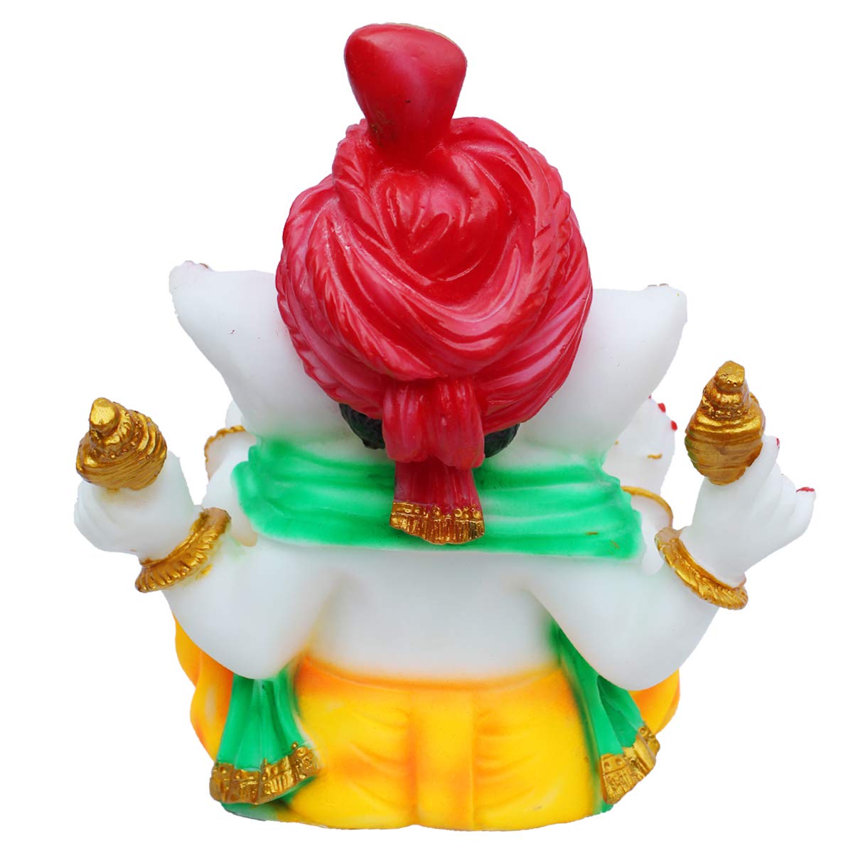 Kd Hub Lord Ganesh Idol For Home Decor & Office - Pagadi Ganesh Murti - (23 Cm) (White)(Medium Size)