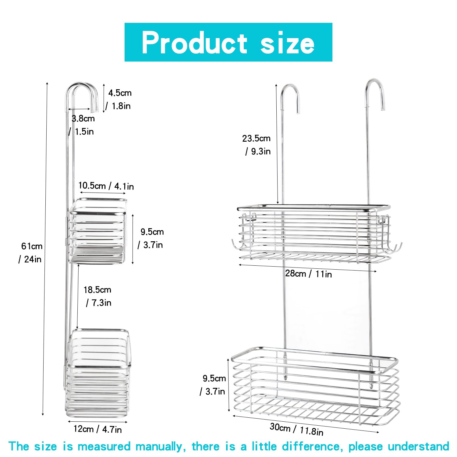 Yqh Hanging Shower Rack, Bathroom Rack Storage Rack, Shampoo Bracket, The Back Hook Can Be Rotated, And Can Be Hung On The Fauce