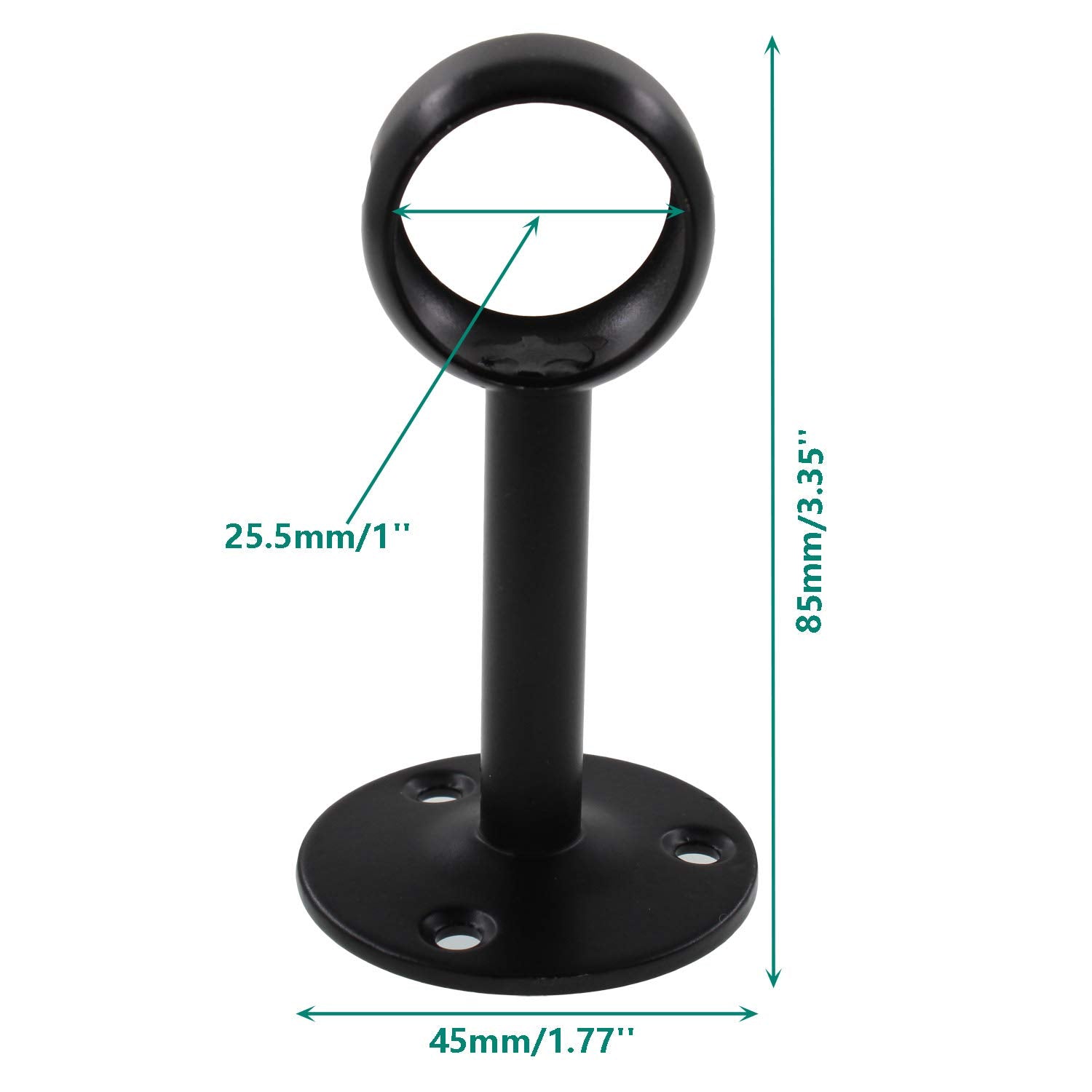 Shower Curtain Rod Holder Ceiling-Mount Brackets,Ulifestar Stainless Steel Closet Rod Holder Pipe Wardrobe Pole Holder Flange So