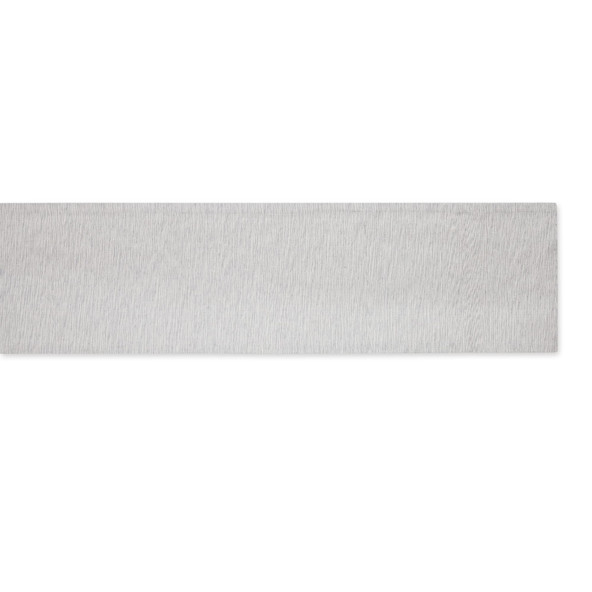 LIGHT GRAY AND OFF-WHITE TONAL RECYCLED COTTON SLUBBY RIB TABLE RUNNER 14x108