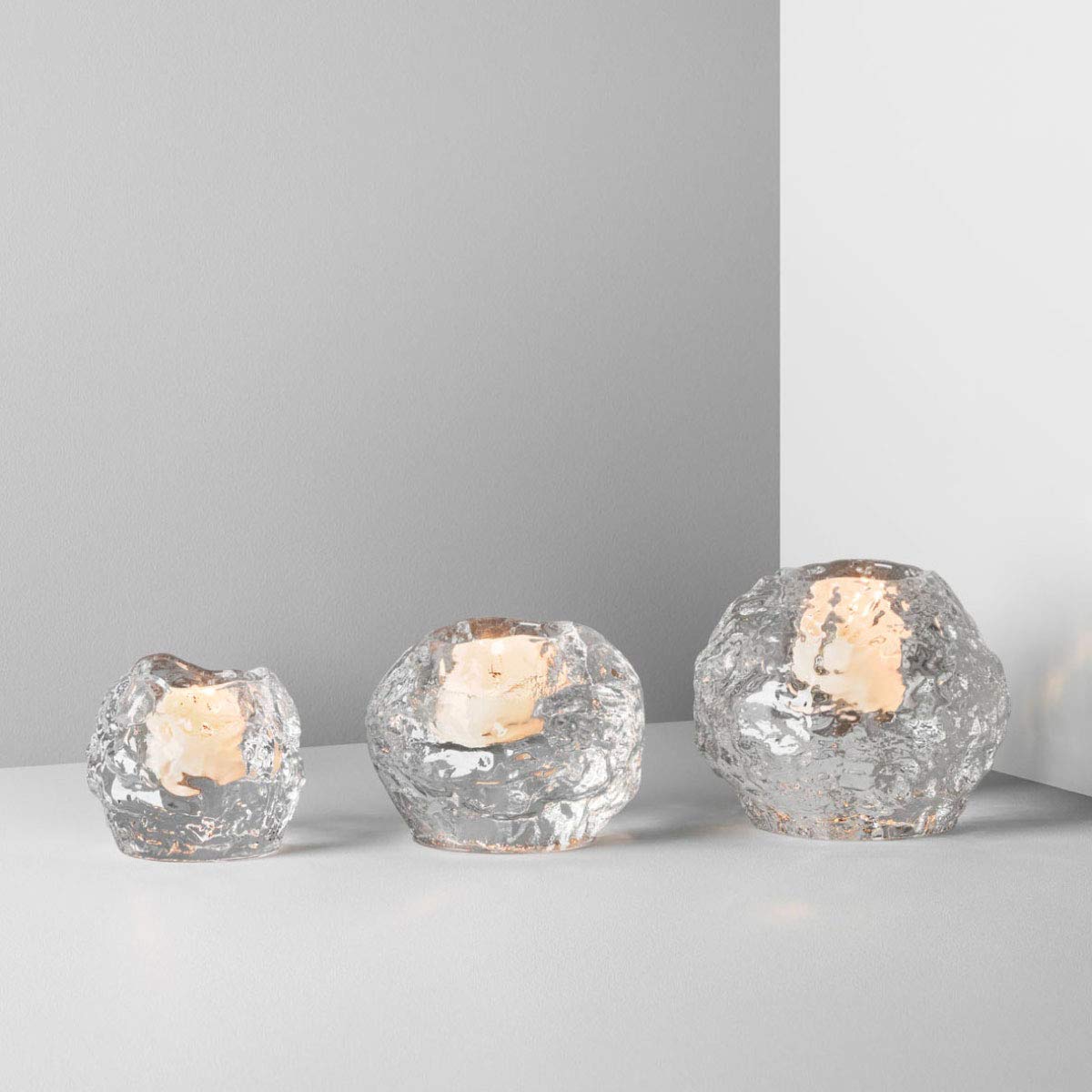 Kosta Boda Snowball Votive, Set of 3