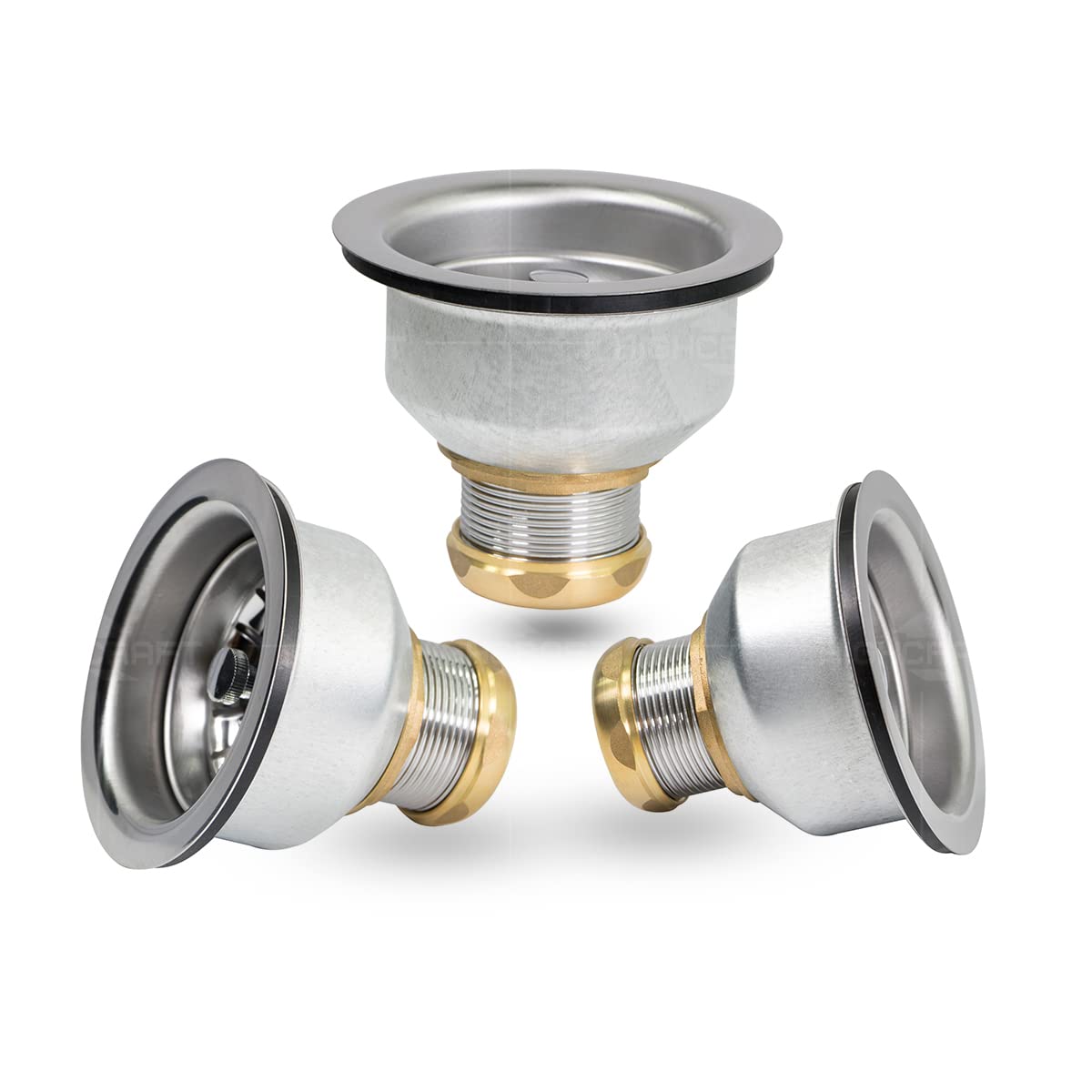 Highcraft 9754 Kitchen Sink (3-1/2 Inch) Stainless Steel Drain Assembly With Strainer Basket And Snaplock Stopper Long Extended