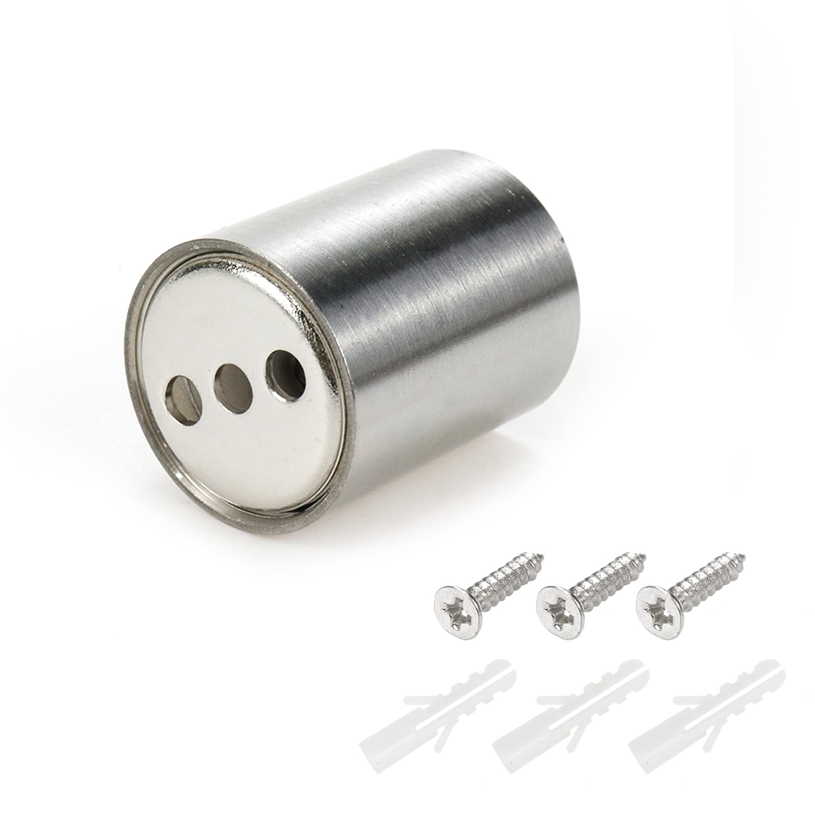 Rannb 4Pcs Closet Rod Bracket Fits 25Mm/1'' Rod Dia Stainless Steel Cylinder Shape Rod End Holders