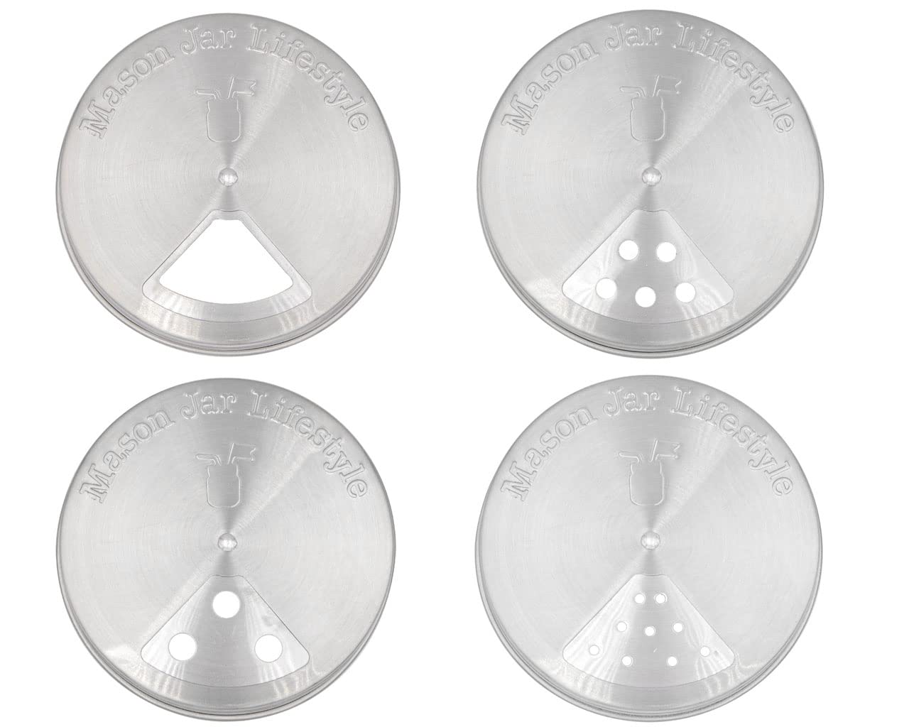 4 Pack Stainless Steel Spice Shaker Lid For Mason Jars (Wide Mouth)
