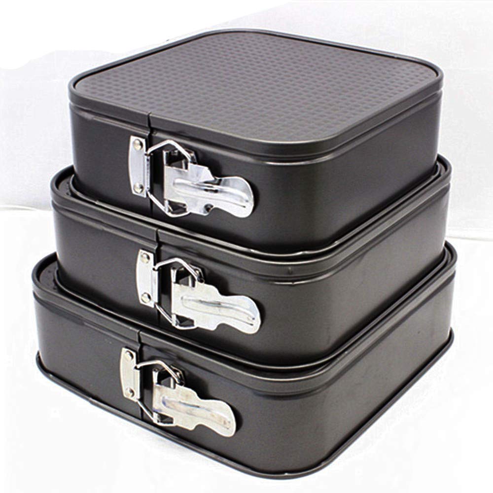 Falytemow Nonstick Springform Pan With Removable Bottom 3 Pieces Cake Molds Of Square Leakproof Cheesecakes Pan Bakeware Set 9.4