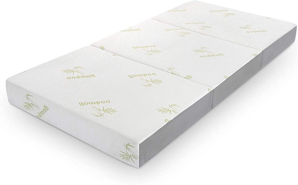 Inofia Queen Folding Mattress, 6 Inch Trifold Memory Foam Mattress With Ultra Soft Removable Cover, Foldable & Portable Queen Si