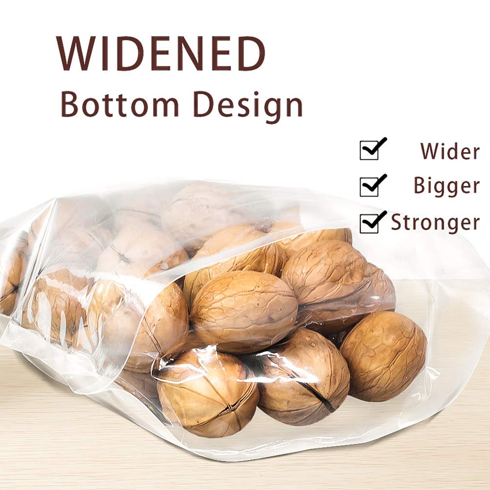 100 Pack Smell Proof Mylar Bags, Resealable Stand Up Food Storage Bags Clear Reusable Self Seal Zipper Lock Mylar Bags For Food,