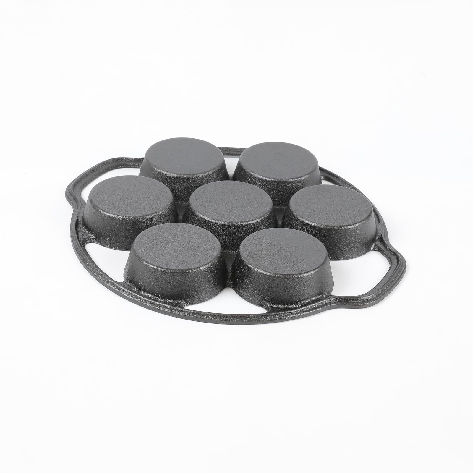 Hawok Cast Iron Fried Egg Pan Biscuit Muffins And Scones Cake Pan With 7-Mold Design