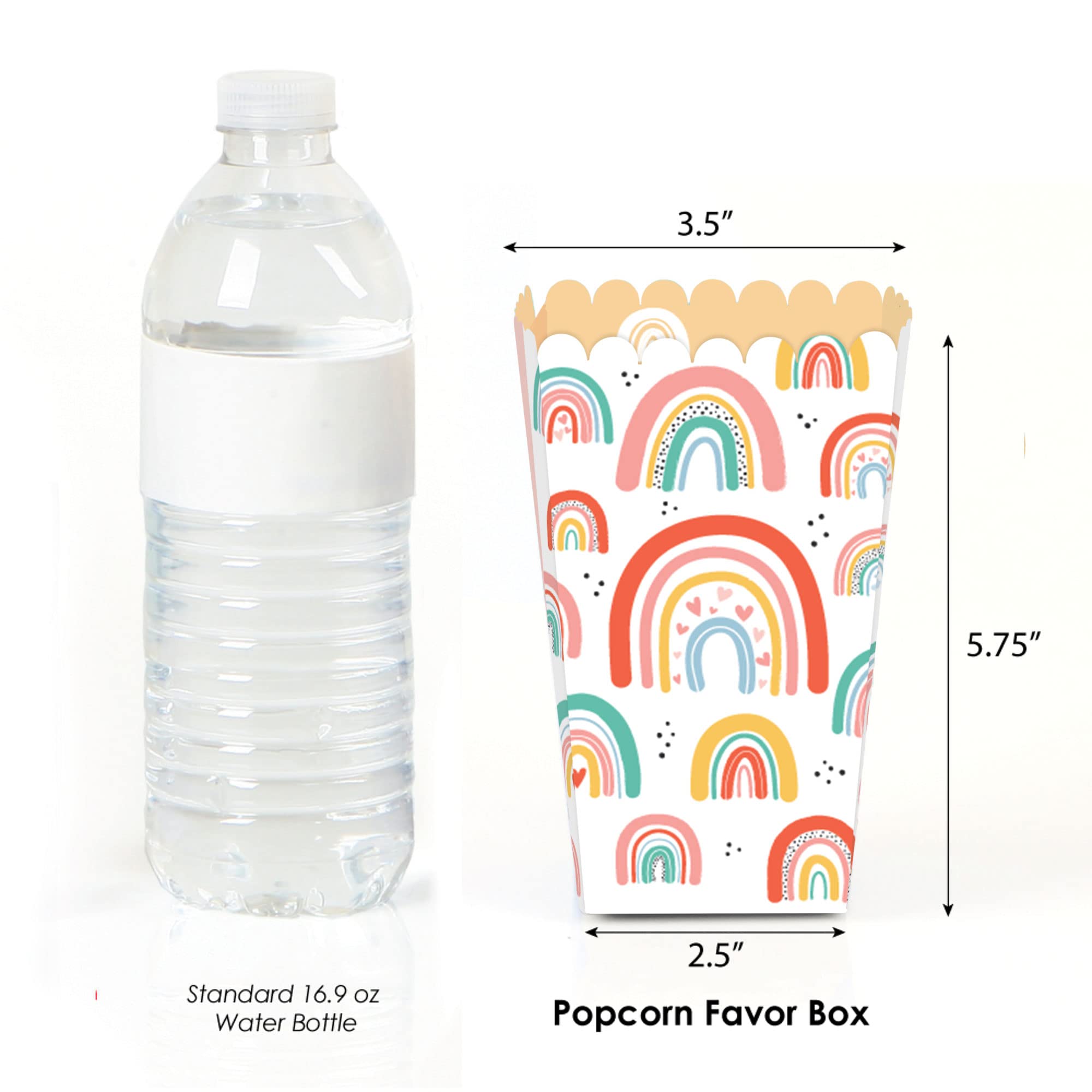 Big Dot Of Happiness Hello Rainbow - Boho Baby Shower And Birthday Party Favor Popcorn Treat Boxes - Set Of 12