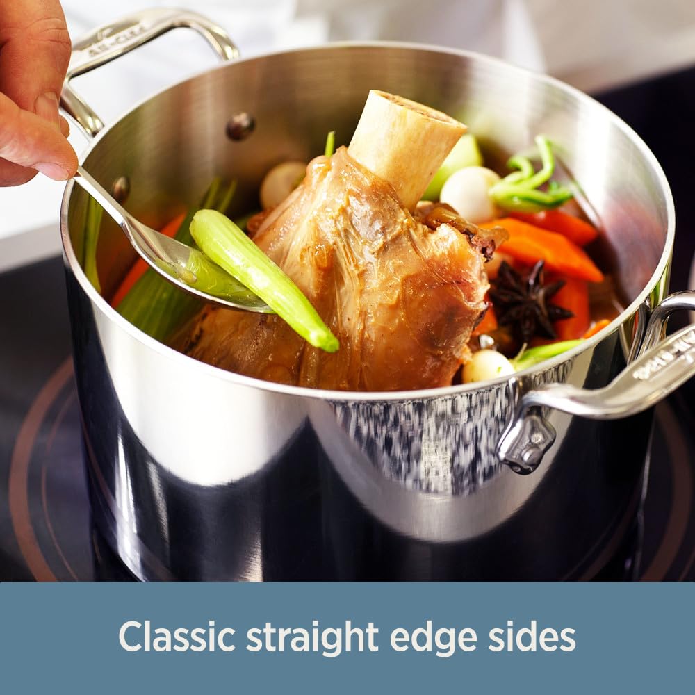 All-Clad D3 3-Ply Stainless Steel Sauce Pan With Lid 2 Quart, Induction, Oven Broiler Safe 600F, Multipurpose, Compatible W/ All