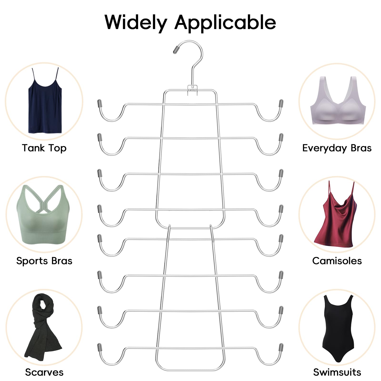 Tomcare 2 Pack Tank Top Hanger And 2 Pack Leggings Organizers Space Saving Sport Bras Organizer Metal Yoga Pants Hangers With 20
