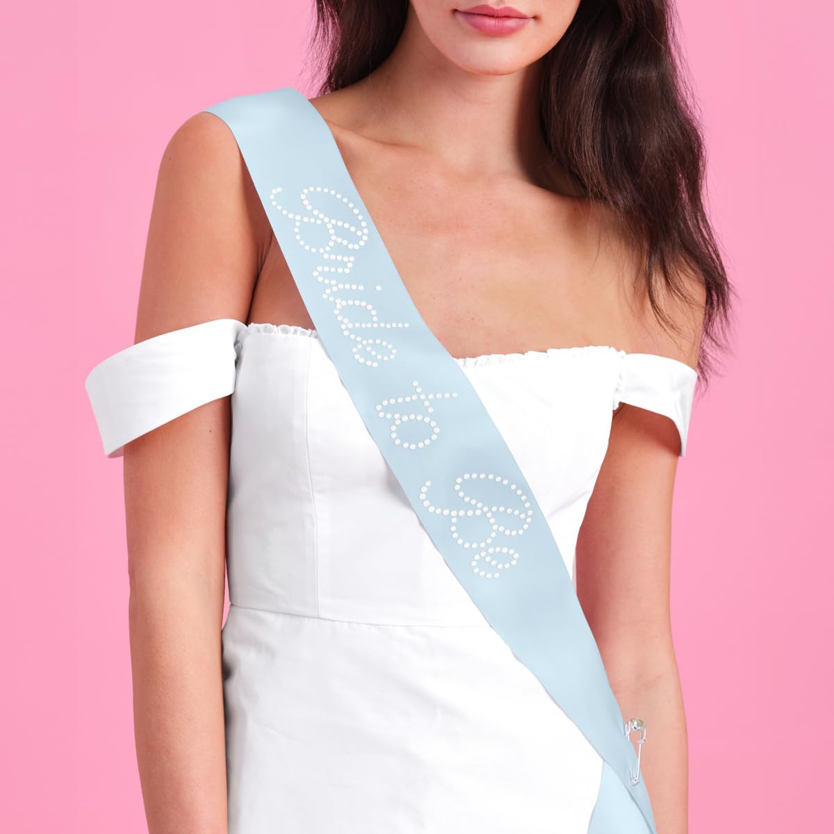 Xo, Fetti Bachelorette Blue Pearl Bride To Be Sash | Bach Party Decorations, Engagement Supplies, Something Blue Bridal Shower G