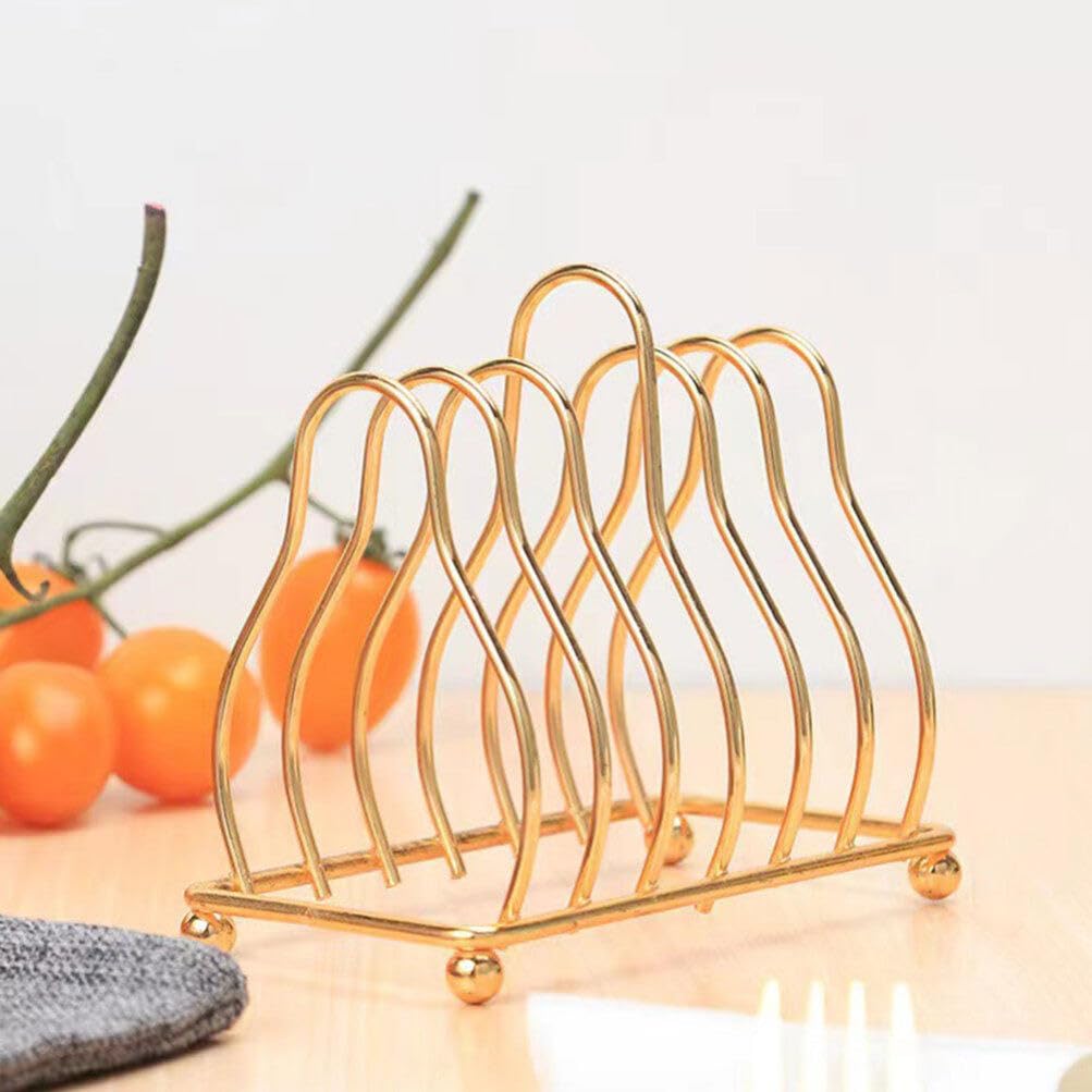 Alipis Dish Drying Rack Metal Plate Stands, Upright Plate Storage Drainboard Pot Lid Holder Counter Gold Plate Holder Organizer