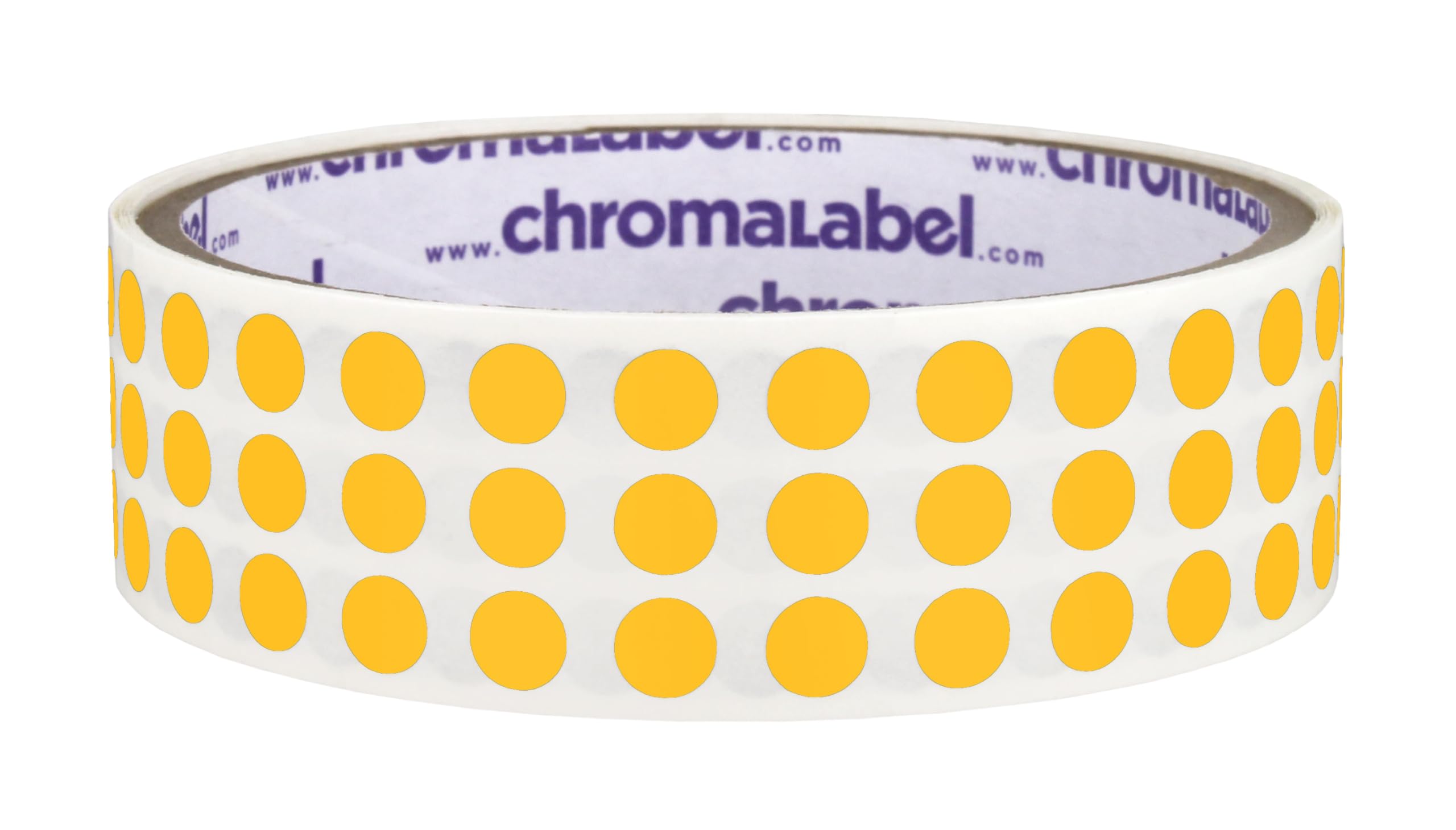 Chromalabel 025 Inch Round Label Permanent Color Code Dot Stickers, 1000 Labels Per Roll, Goldenrod