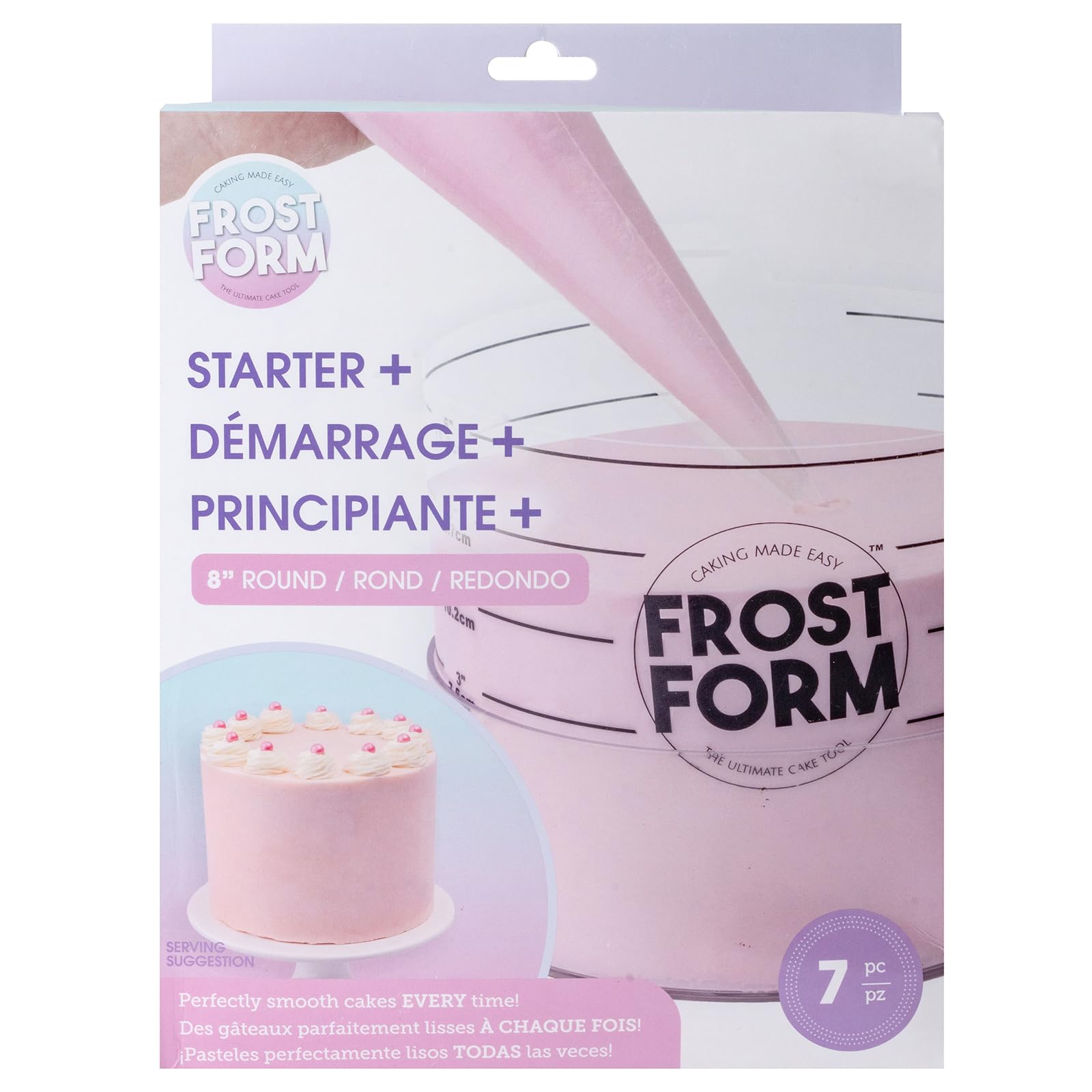 Frost Form - Starter + Kit (8 Inch) 7-Piece Set | Professional-Quality, Food-Grade Plastic | Cake Frosting | Beginners And Pros