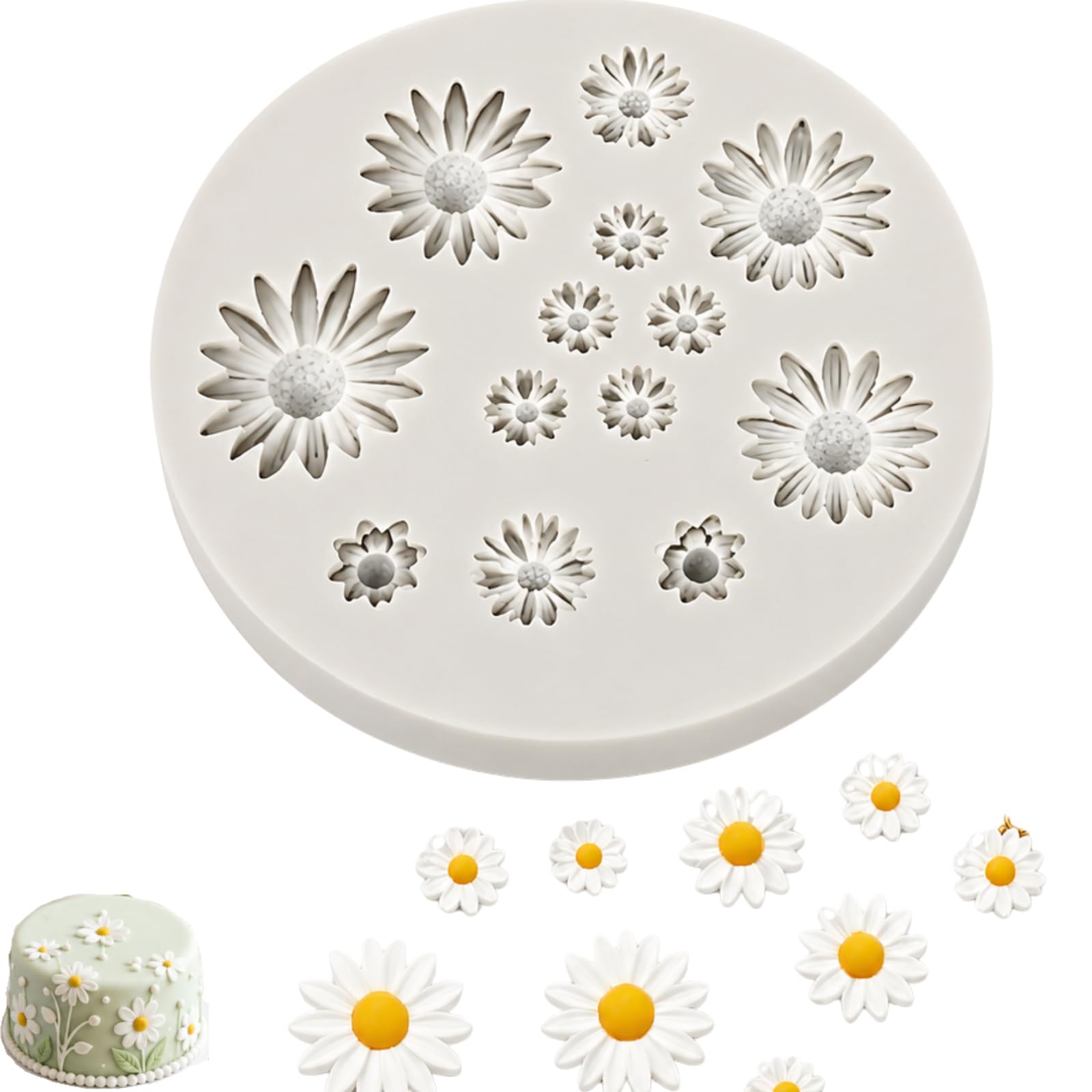 Flower Silicone Molds Daisy Shape Fondant Candy Mould Chocolate Molds
