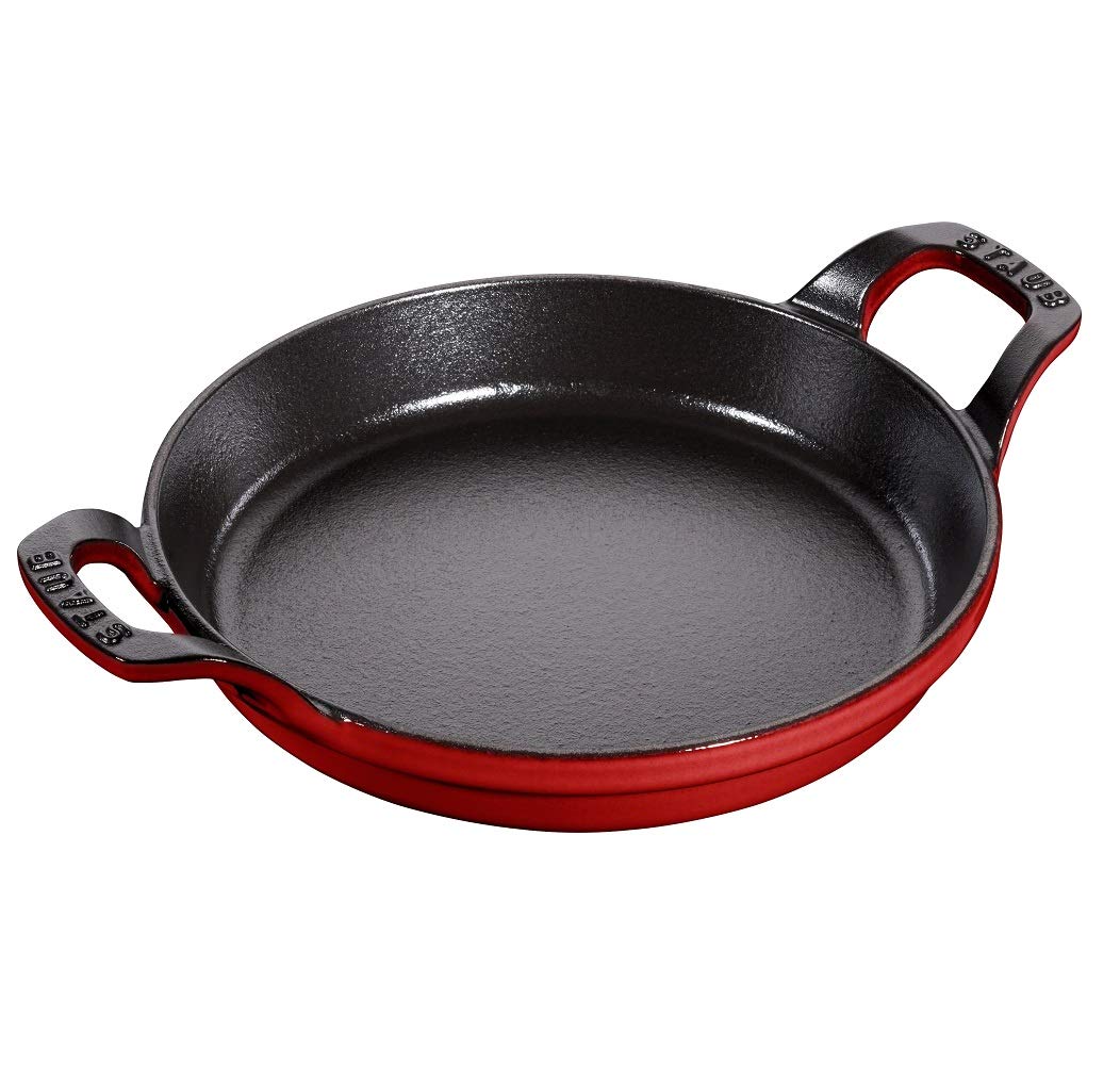 Staub 40509895 Round Stackable Dish, Cherry, 7.9 inches (20 cm), Enameled Iron Gratin Dish