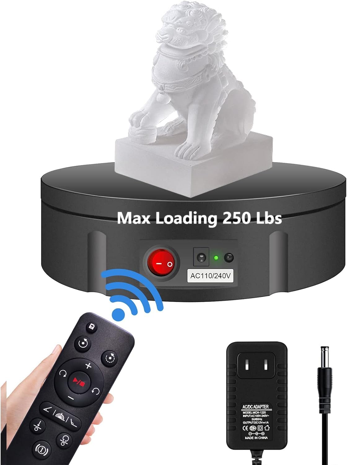 JAYEGT Motorized Rotating Display Stand, 360 Degree Electric Rotating Turntable for Photography Products Display,Live Video Show