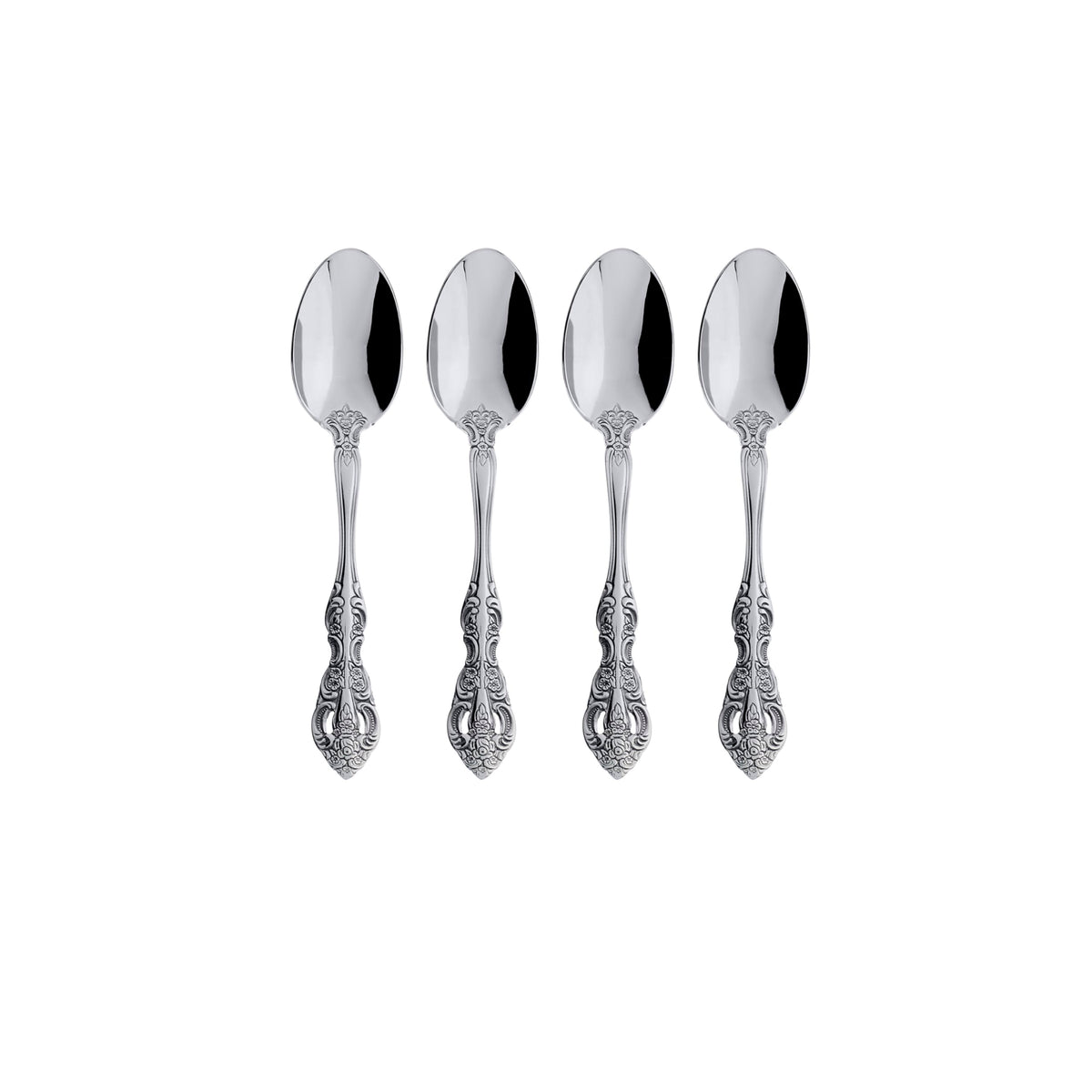 Oneida Michelangelo Fine Flatware Teaspoons, Set Of 4 , 18/10 Stainless Steel, Silverware Set, Dishwasher Safe