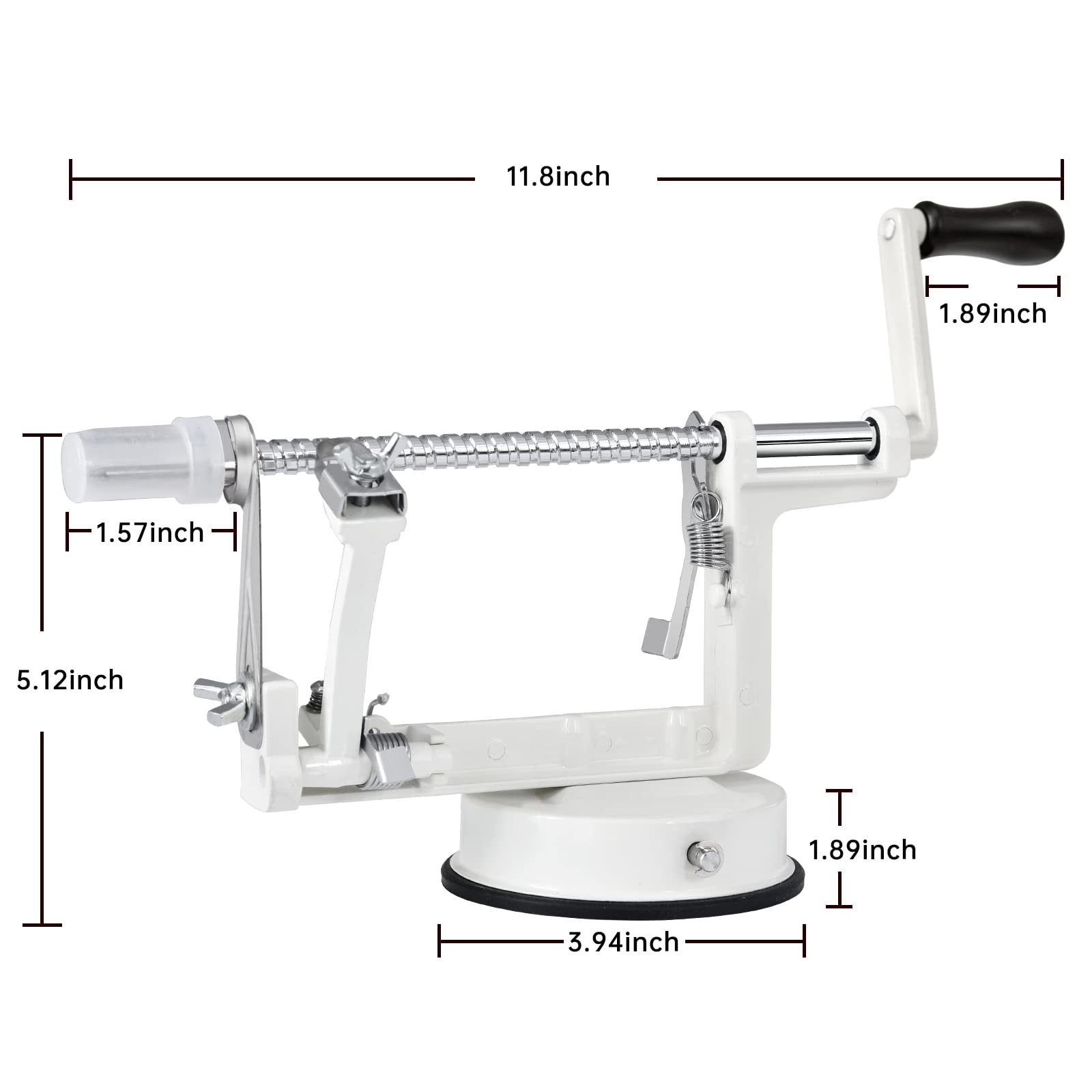 Apple Peeler Corer, Long Lasting Chrome Cast Magnesium Alloy Apple Peeler Slicer Corer With Stainless Steel Blades And Powerful