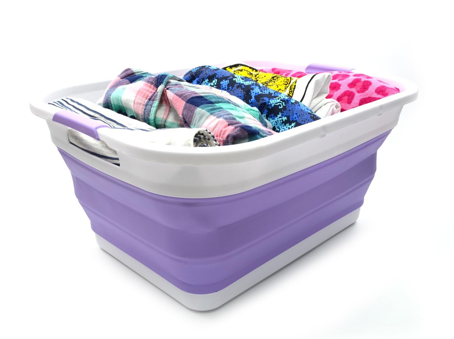 SAMMART 41L (10.8 gallon) Collapsible Plastic Laundry Basket-Foldable Pop Up Storage Container/Organizer-Portable Washing Tub-Sp
