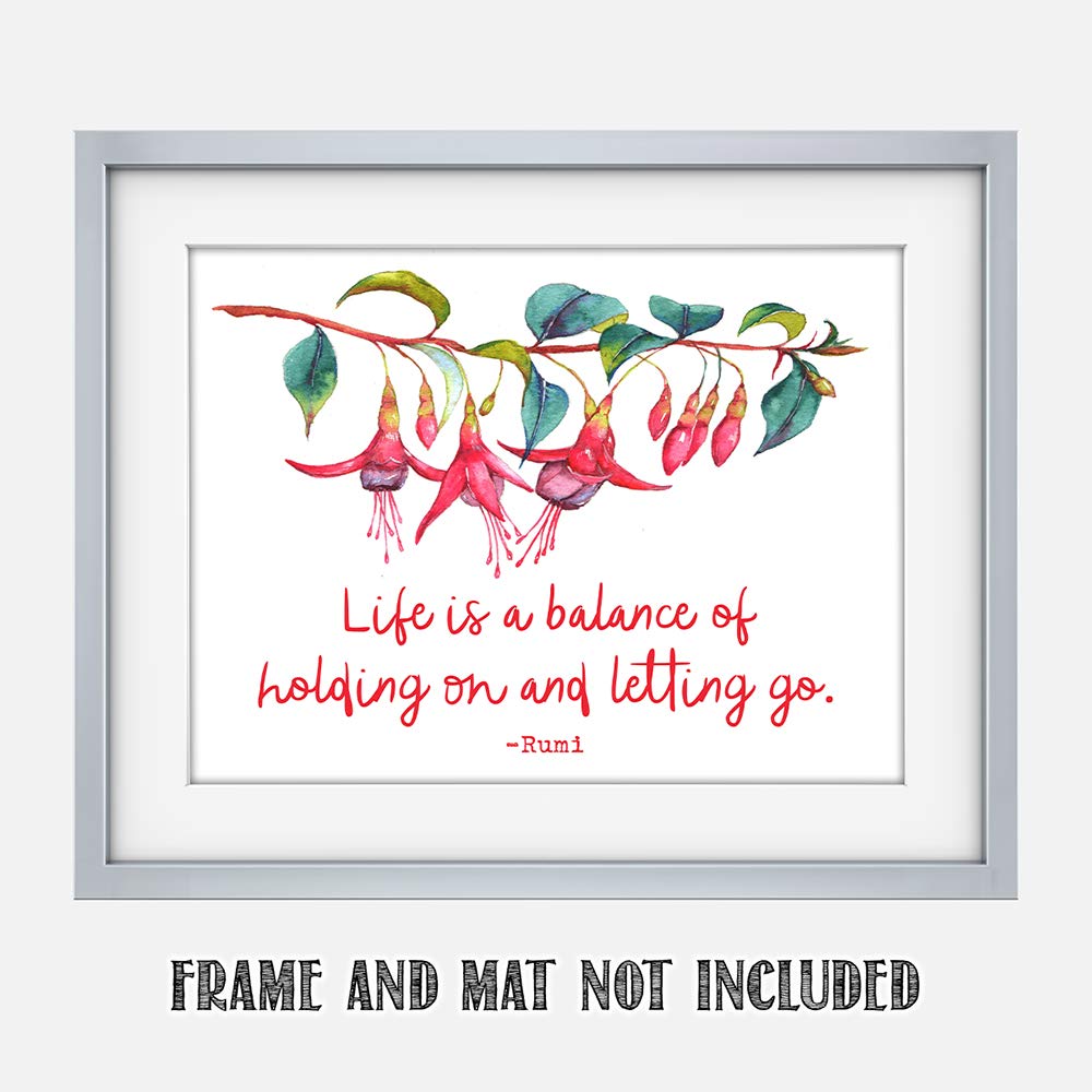 Tj Originals - Life Is A Balance Motivational Wall Decor , Inspirational Quotes Wall Art , Unframed 11X14 Wall Art Print , Zen W