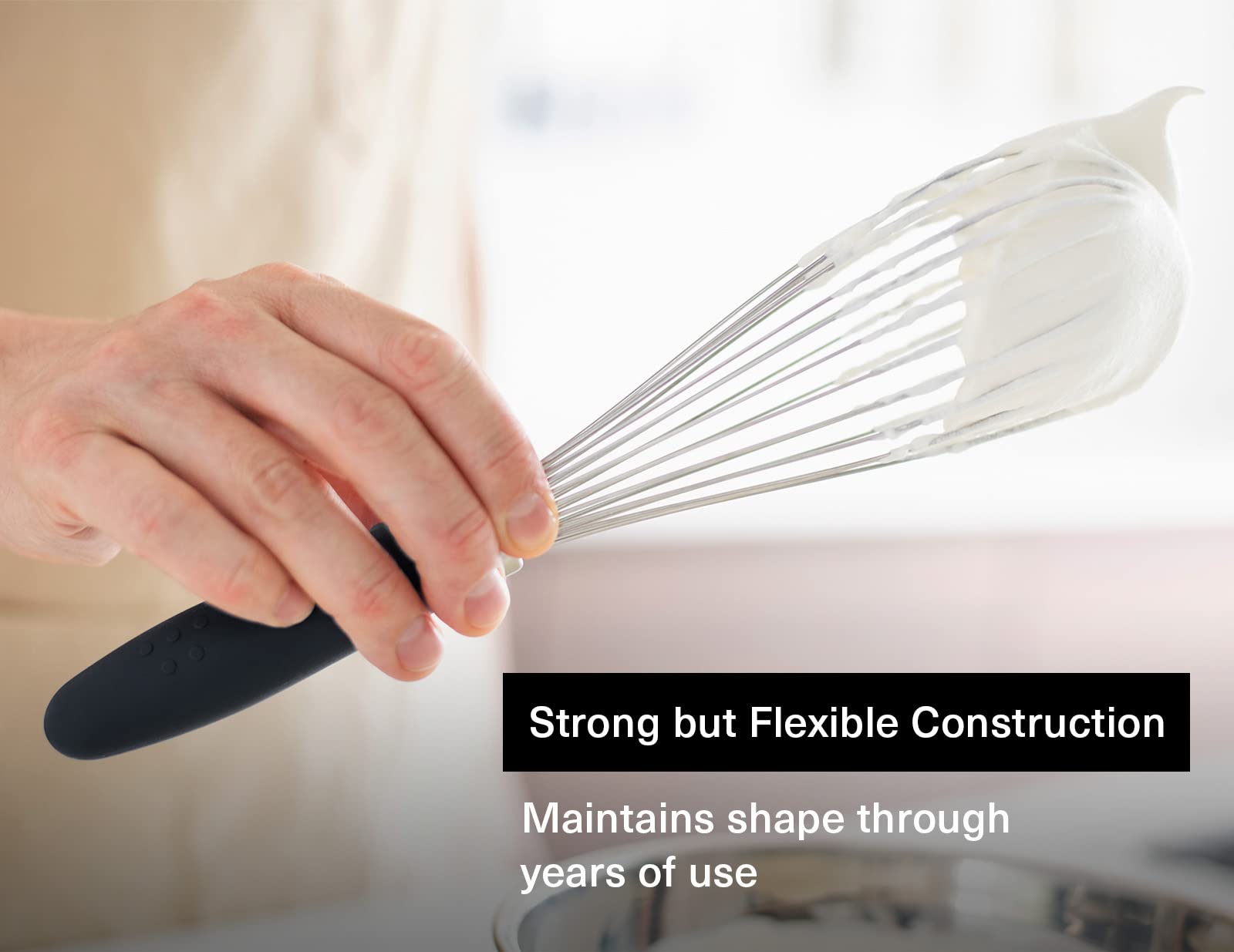 Misen Deluxe Stainless Steel Balloon Whisk - Ergonomic Silicone Grip - Versatile Cooking Whisk For Eggs, Cream, Dishwasher Safe,