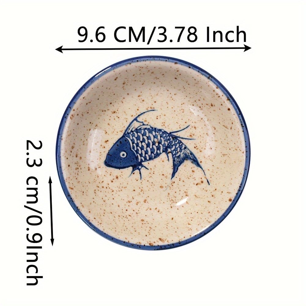 Whitenesser Japanese Retro Soy Sauce Dishes Set Of 5 Porcelain Side Dish Seasoning Dishes Ceramic Dipping Dishes