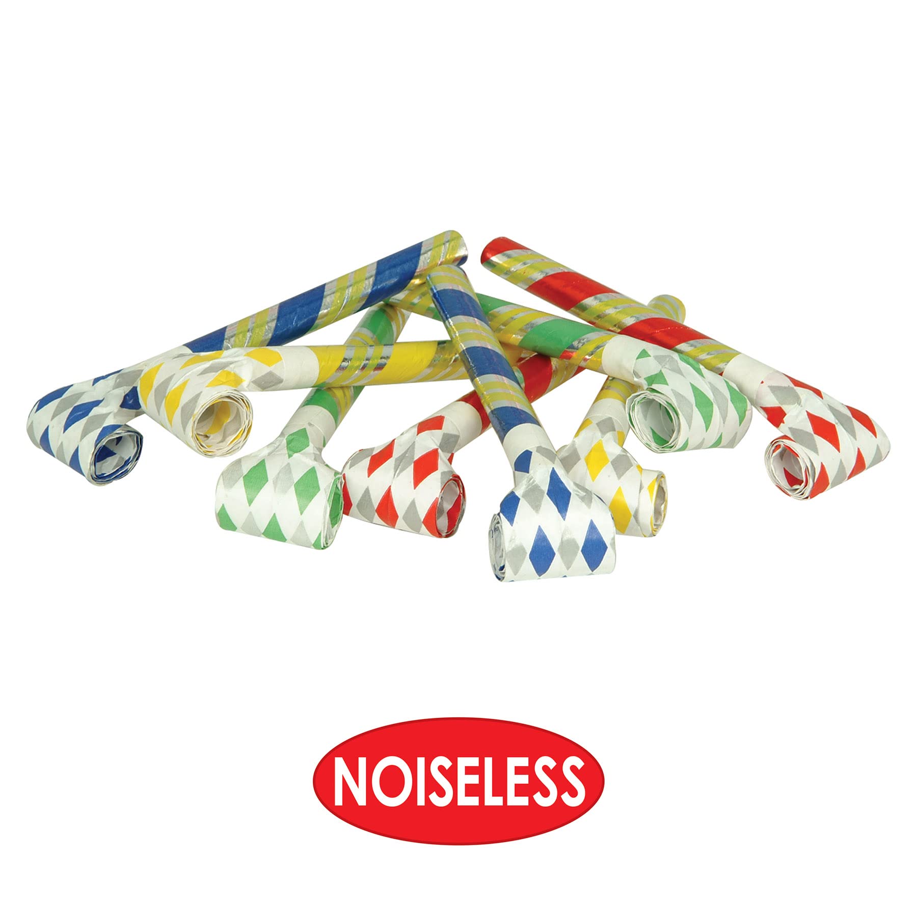 Beistle 16 Piece Super-Tube Noiseless Blowouts For Birthday Favors, New Year'S Eve Party Supplies, Multicolor