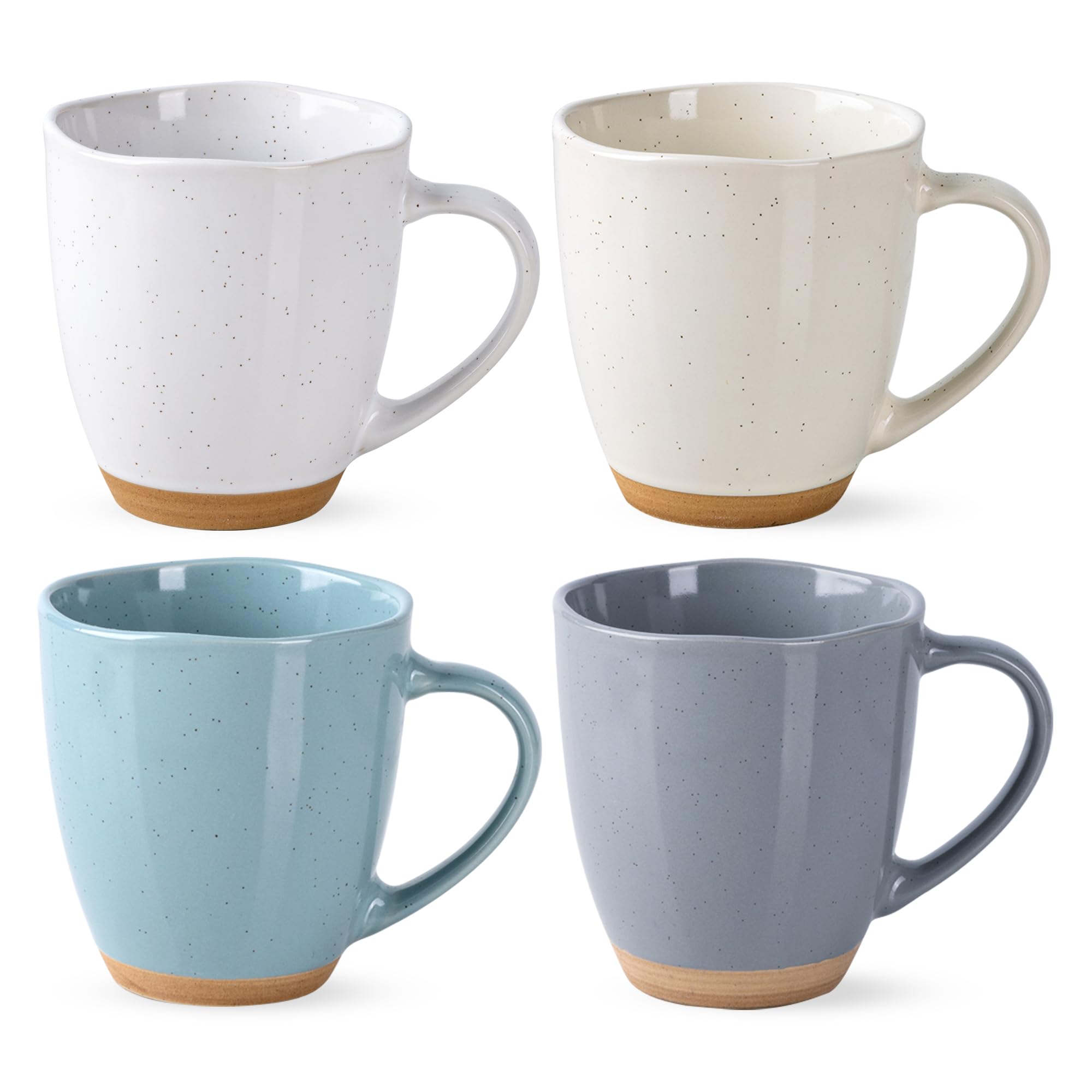 AmorArc 12oz Coffee Mugs, Ceramic Coffee Mugs set of 4 for Man, Woman, Dad, Mom, Modern Coffee Mugs with handle for Latte/Cappuc