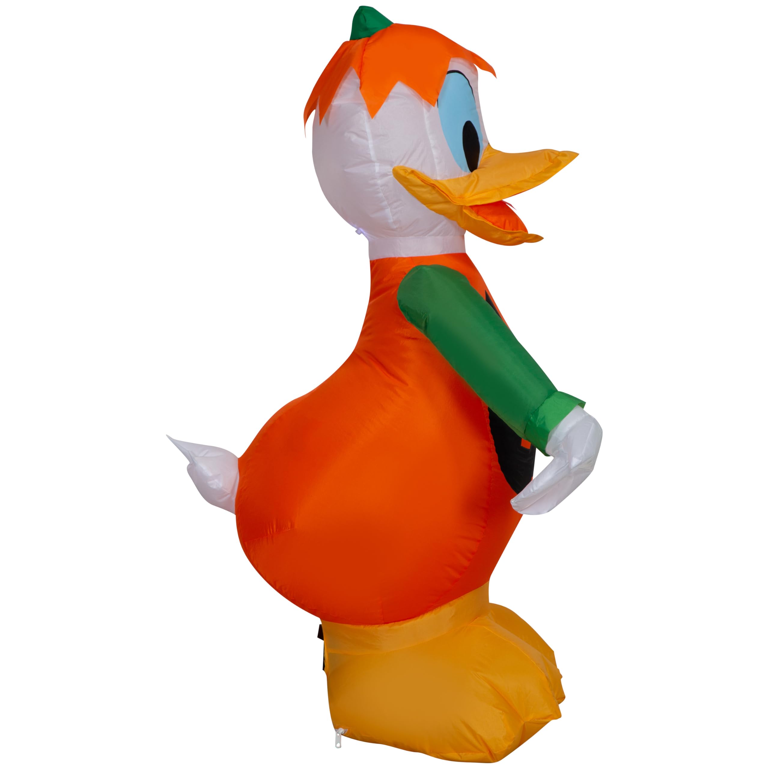 Gemmy Airblown Inflatable Donald Duck in Pumpkin Costume Disney, 3.5 ft Tall, Multicolored