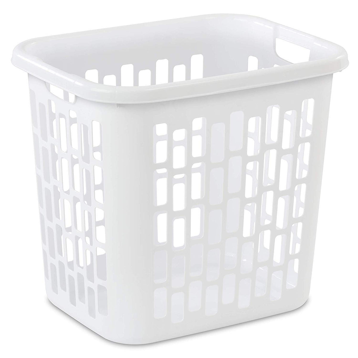 Sterilite Ultra Easy Carry Plastic Dirty Clothes Laundry Basket Hamper With Integrated Handles And Ventilation Holes, White (12