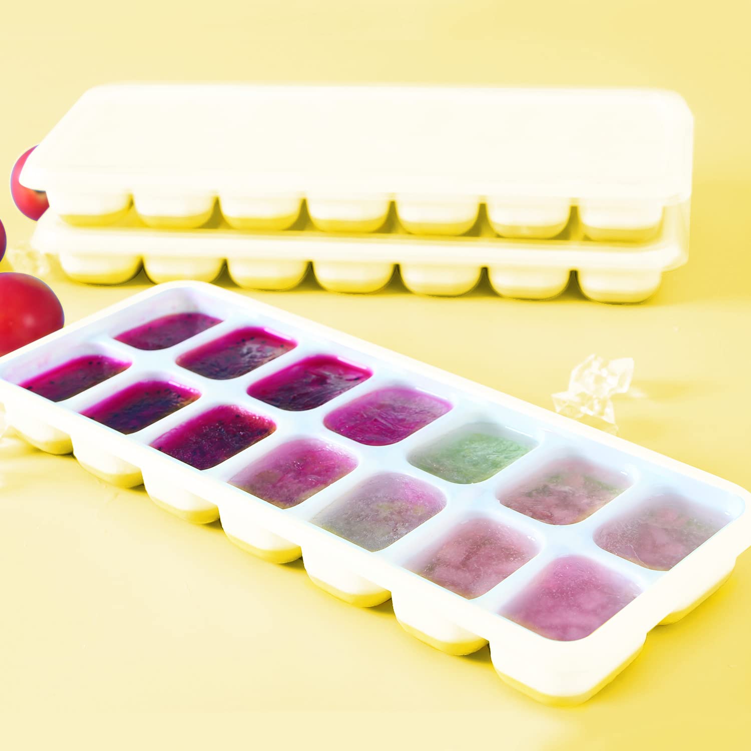 Vehhe Silicone Ice Mold, Ice Cube Tray Silicone Coffee, Ice Cube Tray Food Grade Material, Ice Trays For Freezer, Stackable Ice