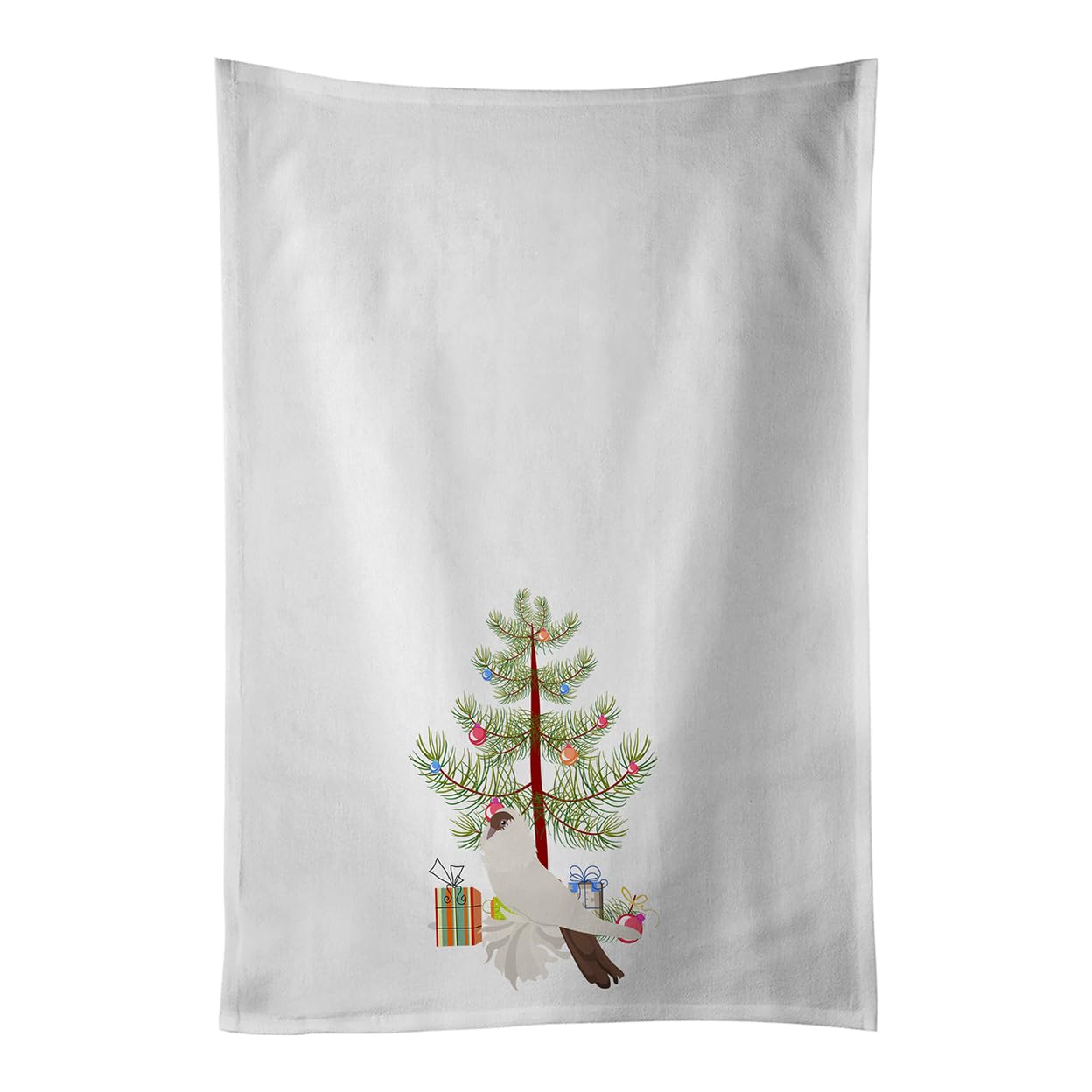 German Helmet Pigeon Christmas White Kitchen Towel Set of 2