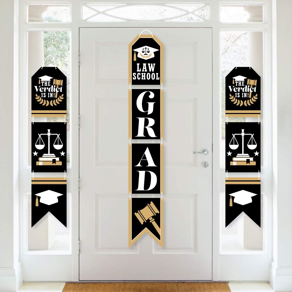 Big Dot Of Happiness Law School Grad - Hanging Vertical Paper Door Banners - Future Lawyer Graduation Party Wall Decoration Kit